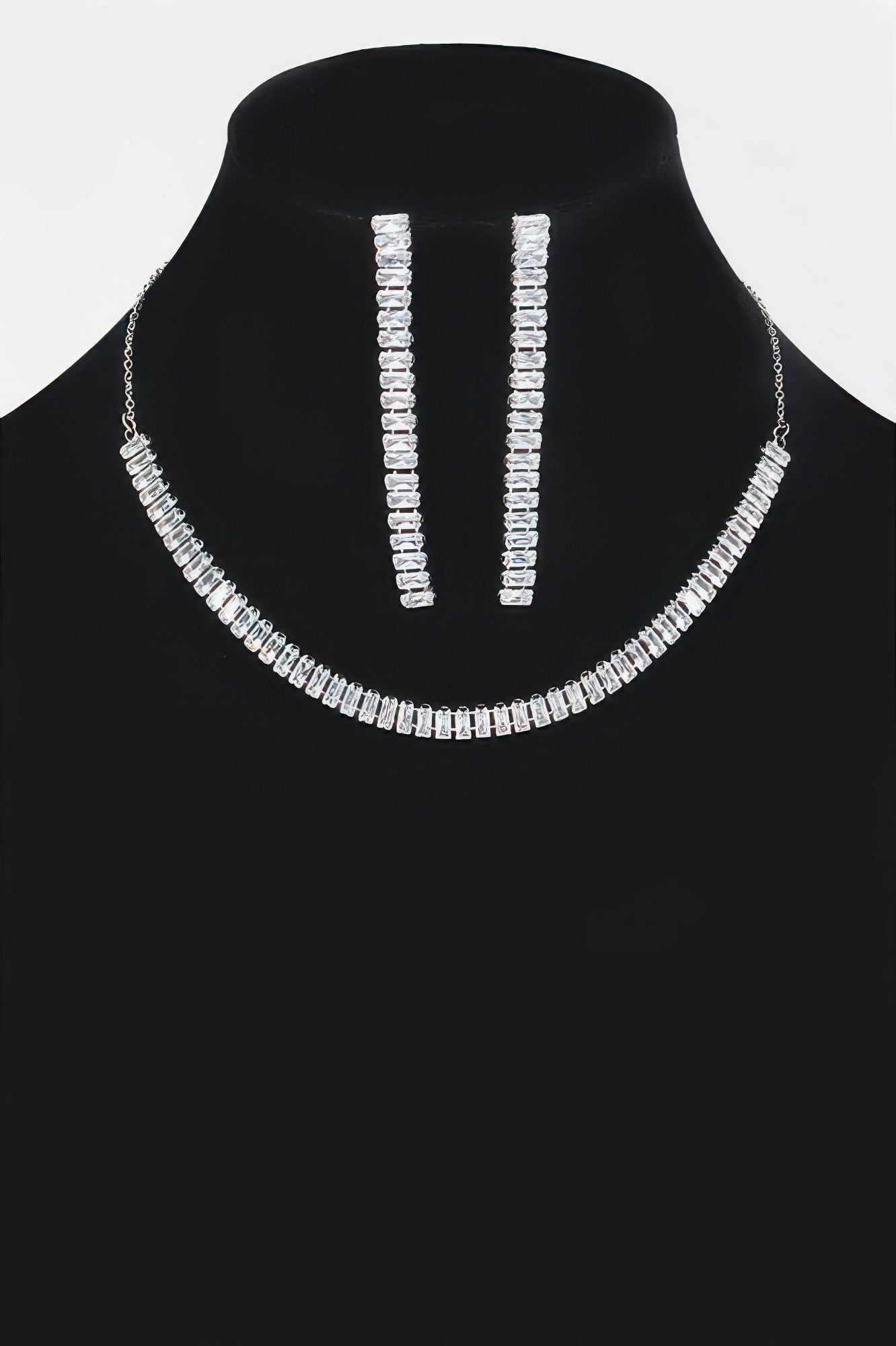 Rhinestone Choker W/earring