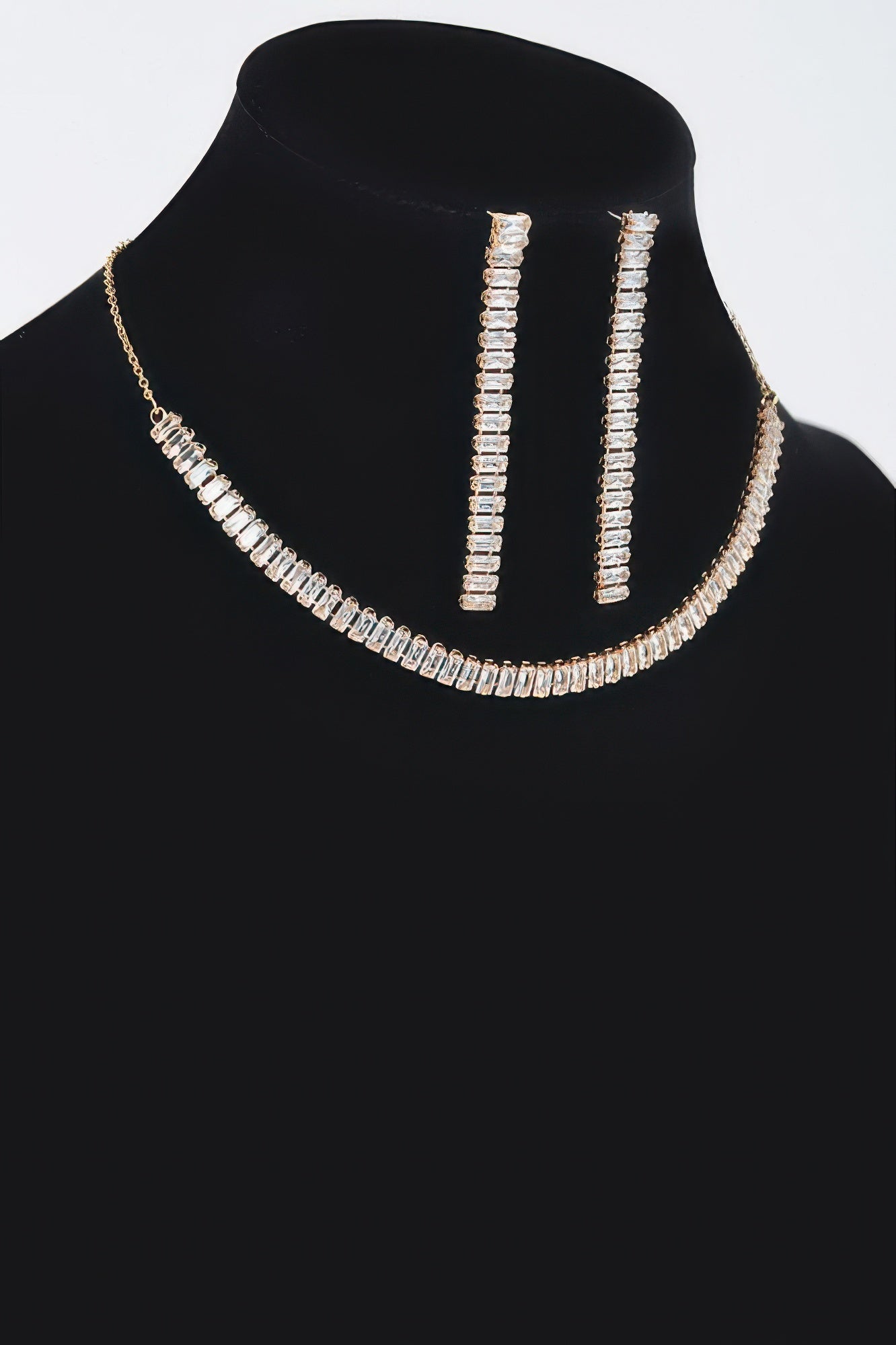 Rhinestone Choker W/earring
