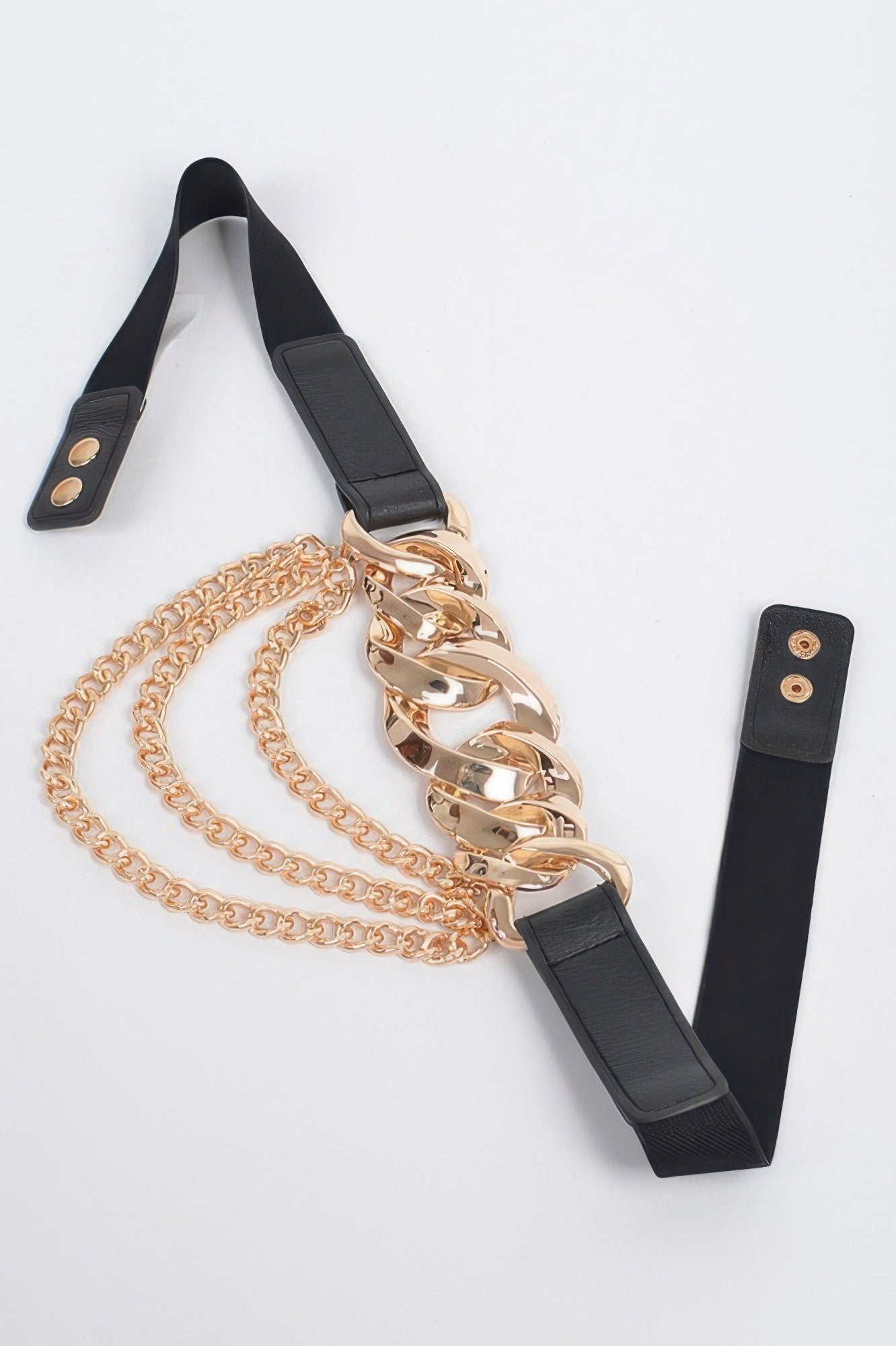 Oversized Chain Buckle Belt W Layered Chains