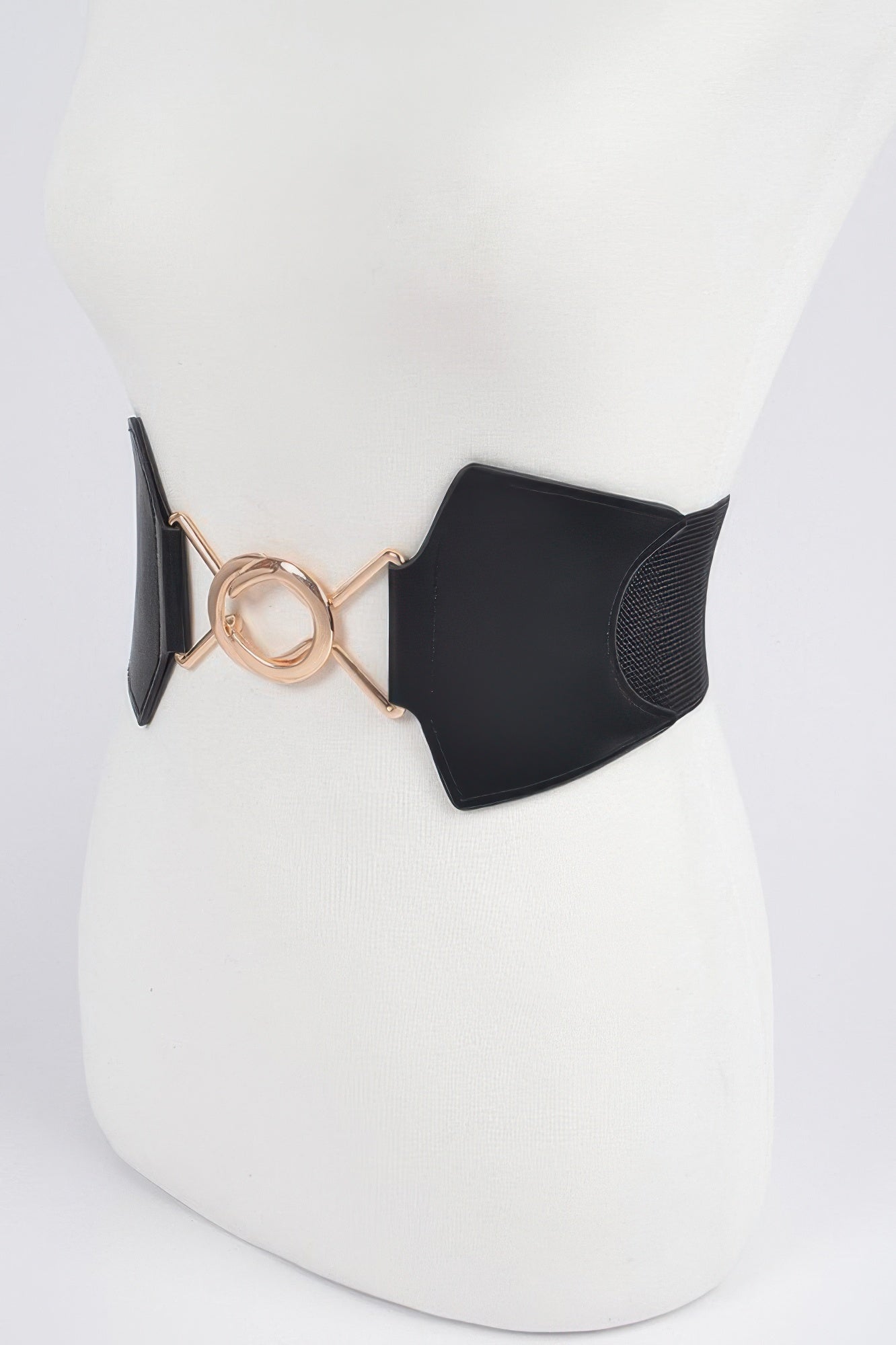 Faux Leather Wide Elastic Belt