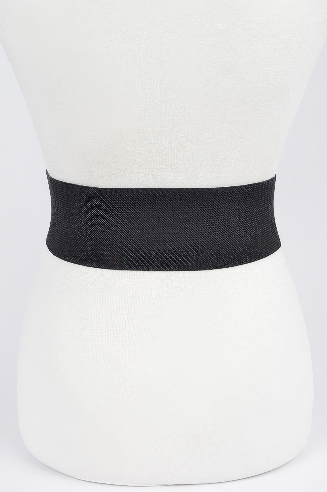 Faux Leather Wide Elastic Belt