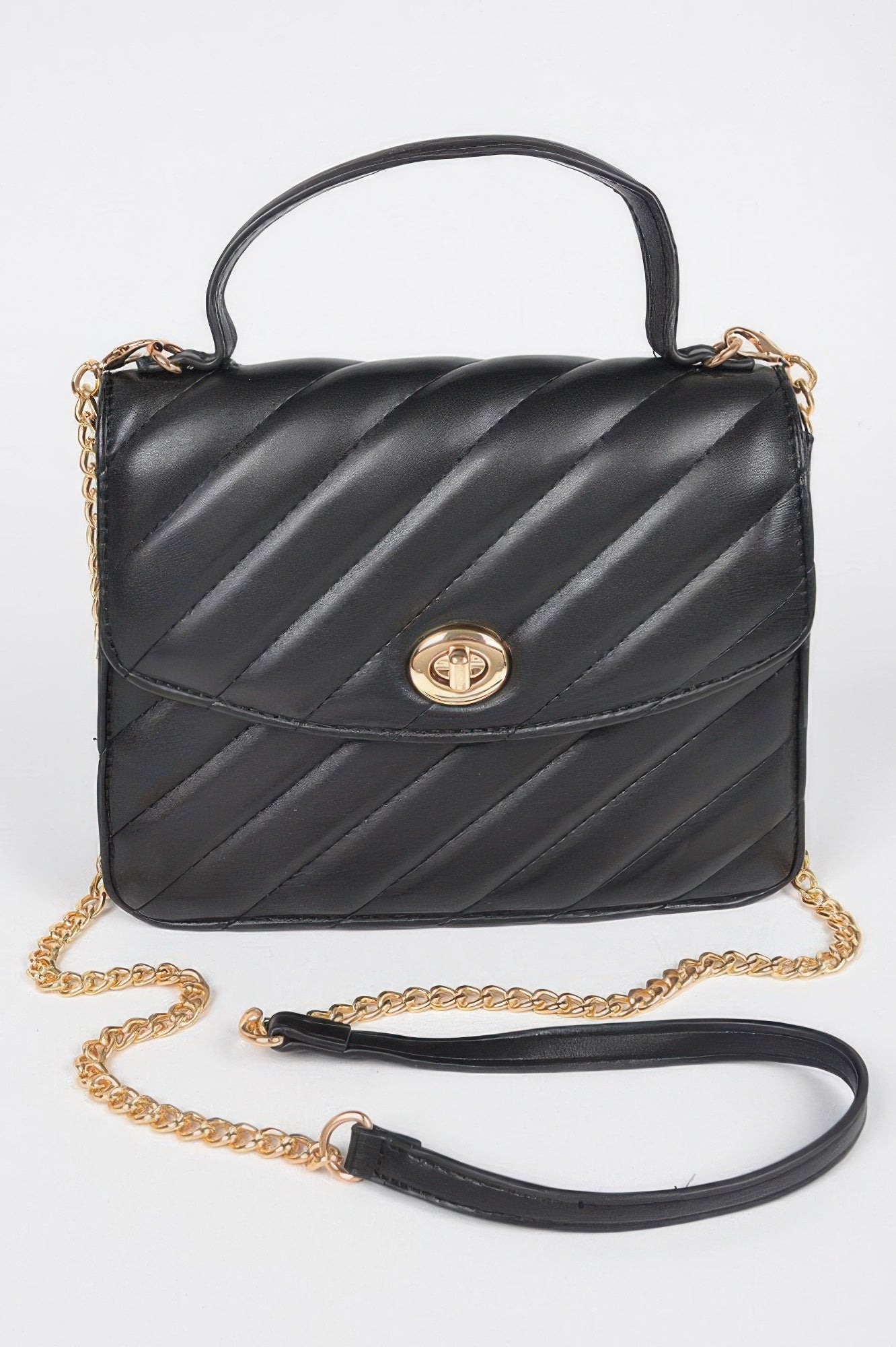 Quilted Top Handle Flap Bag