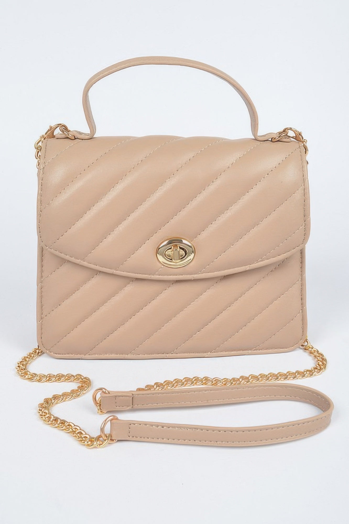 Quilted Top Handle Flap Bag