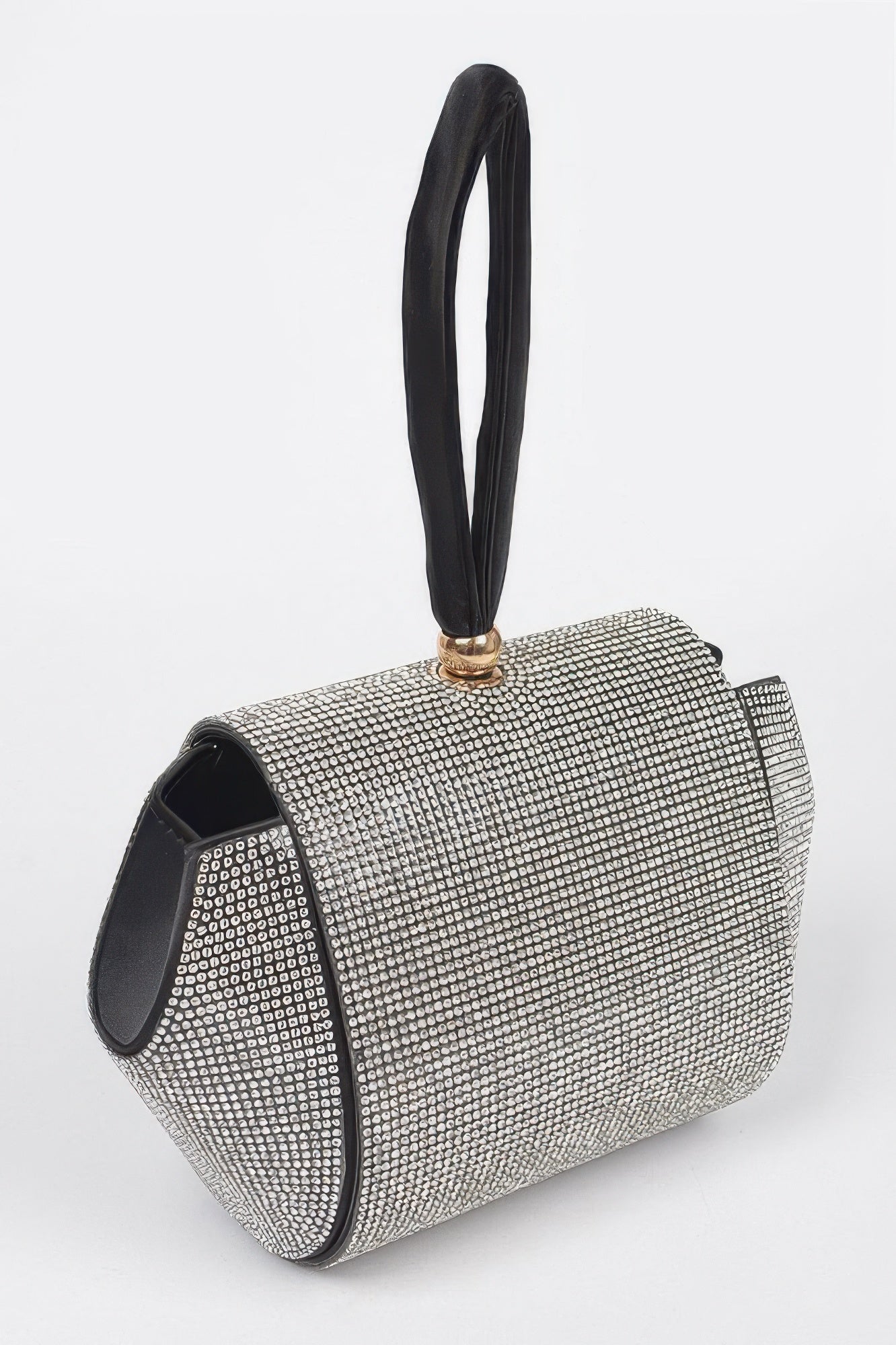 Rhinestone Wrist Band Flap Clutch