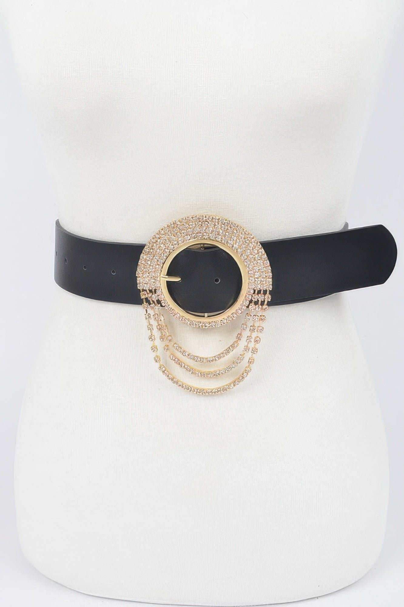 Rhinestone Round Buckle Plus Size Belt