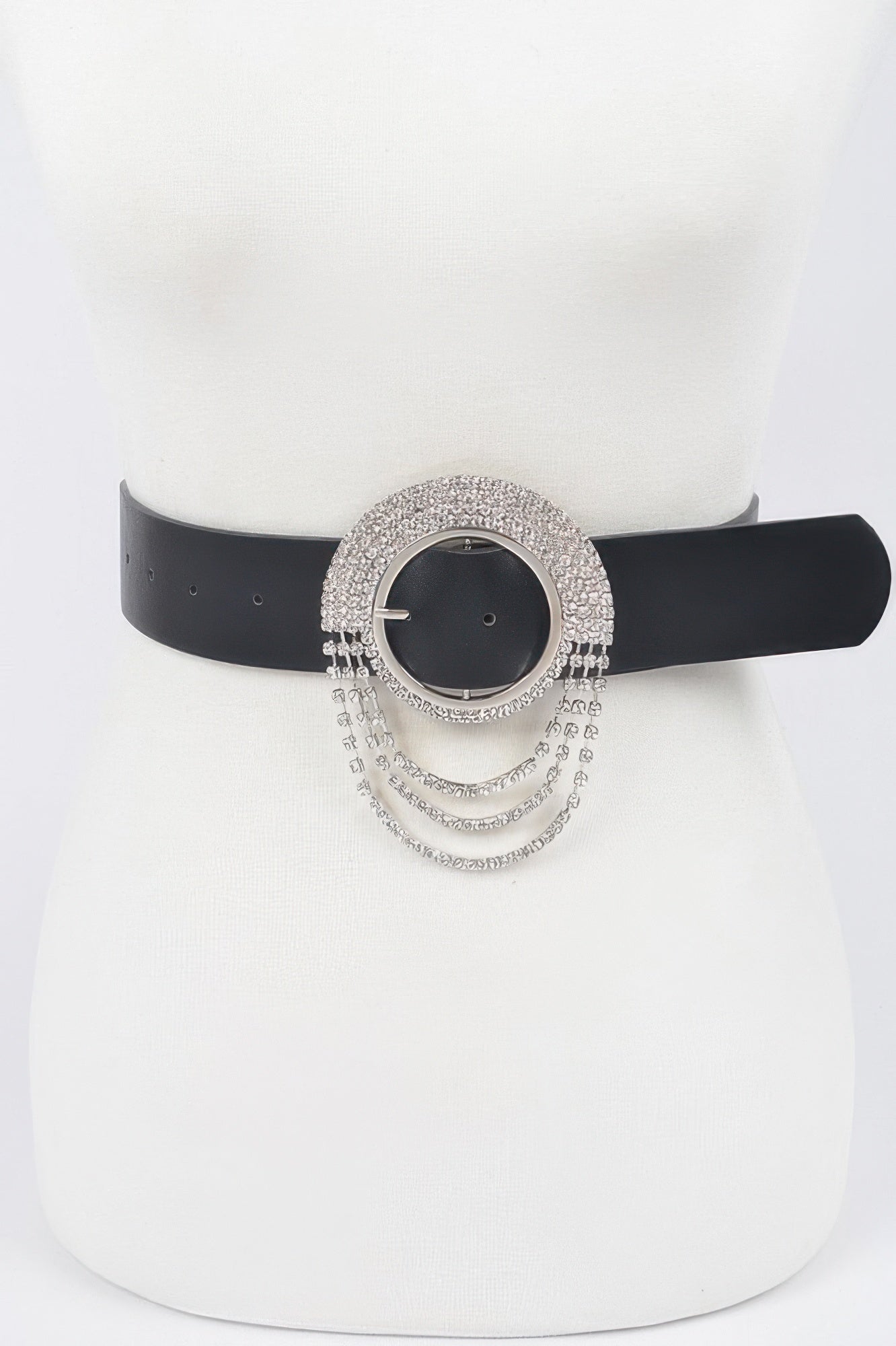 Rhinestone Round Buckle Plus Size Belt