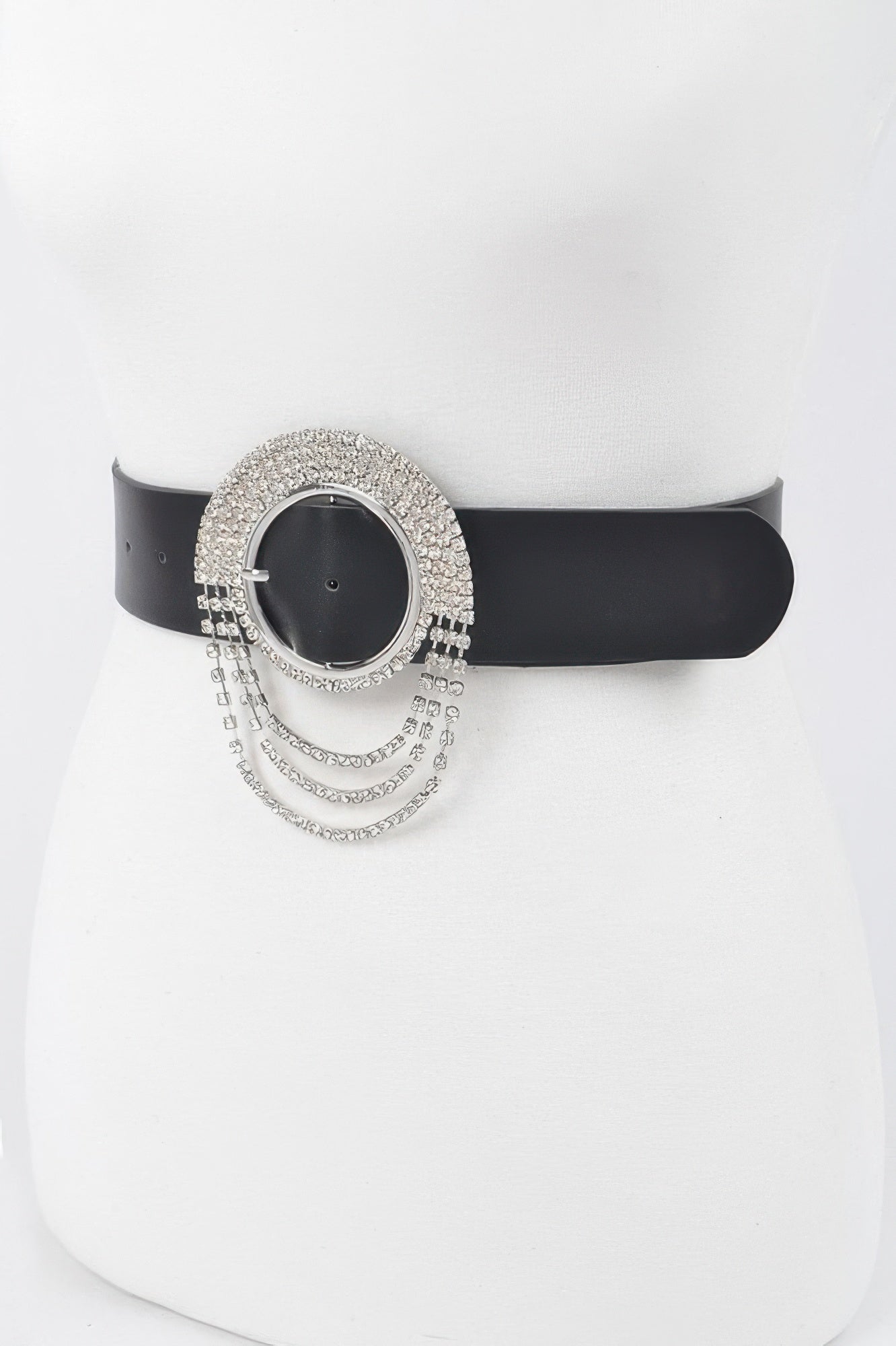 Rhinestone Round Buckle Plus Size Belt