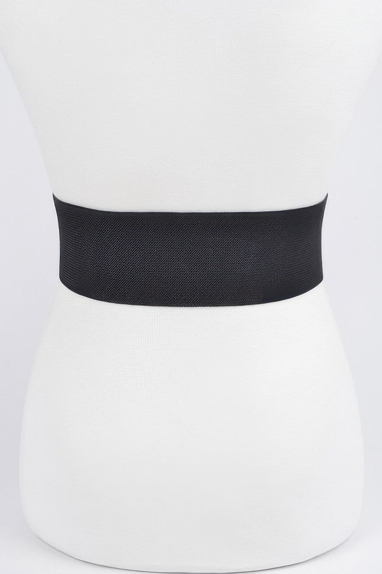Layered Rhinestone Buckle Plus Size Elastic Belt