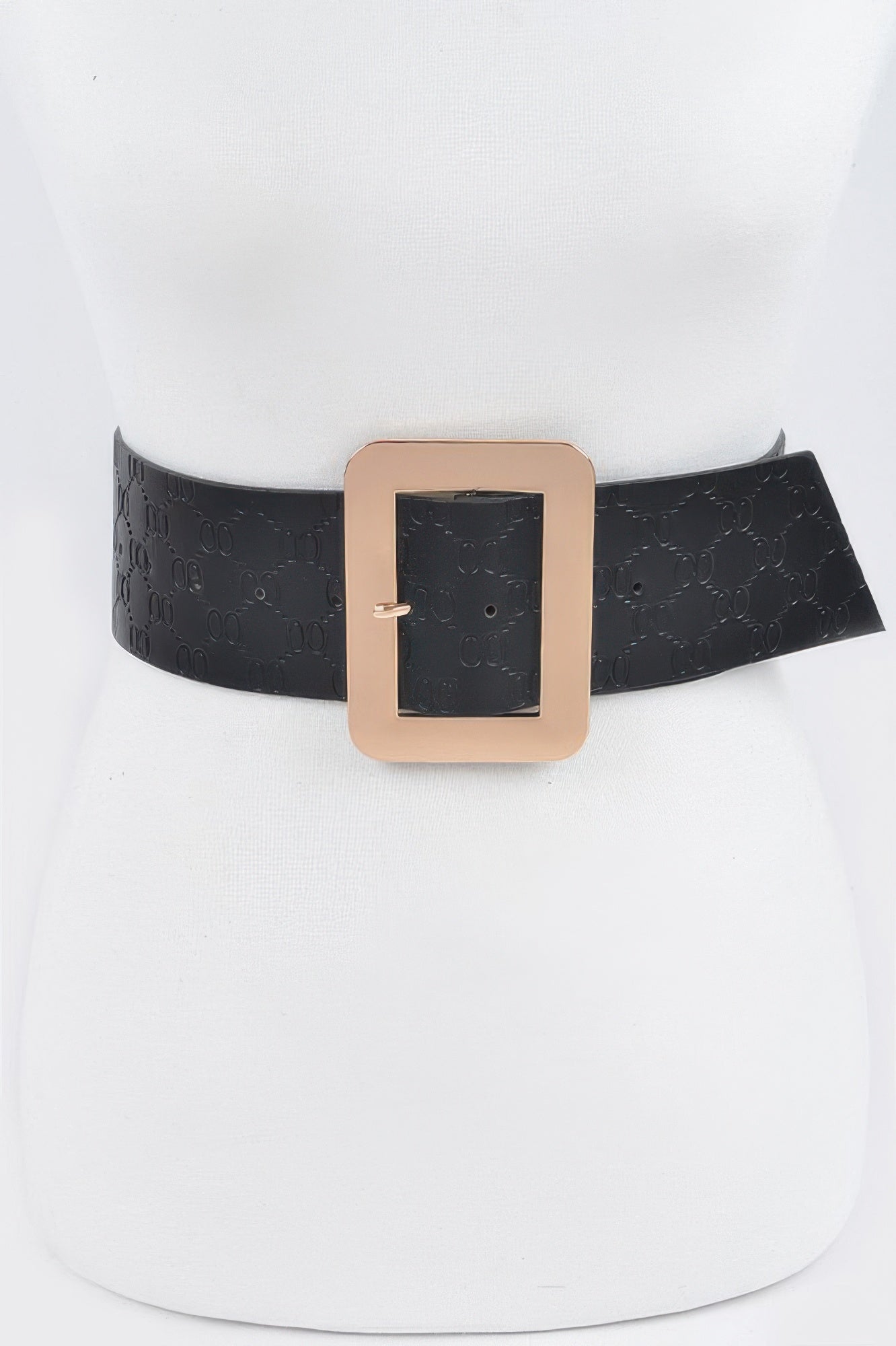 Big Metal Buckle Embossed Belt