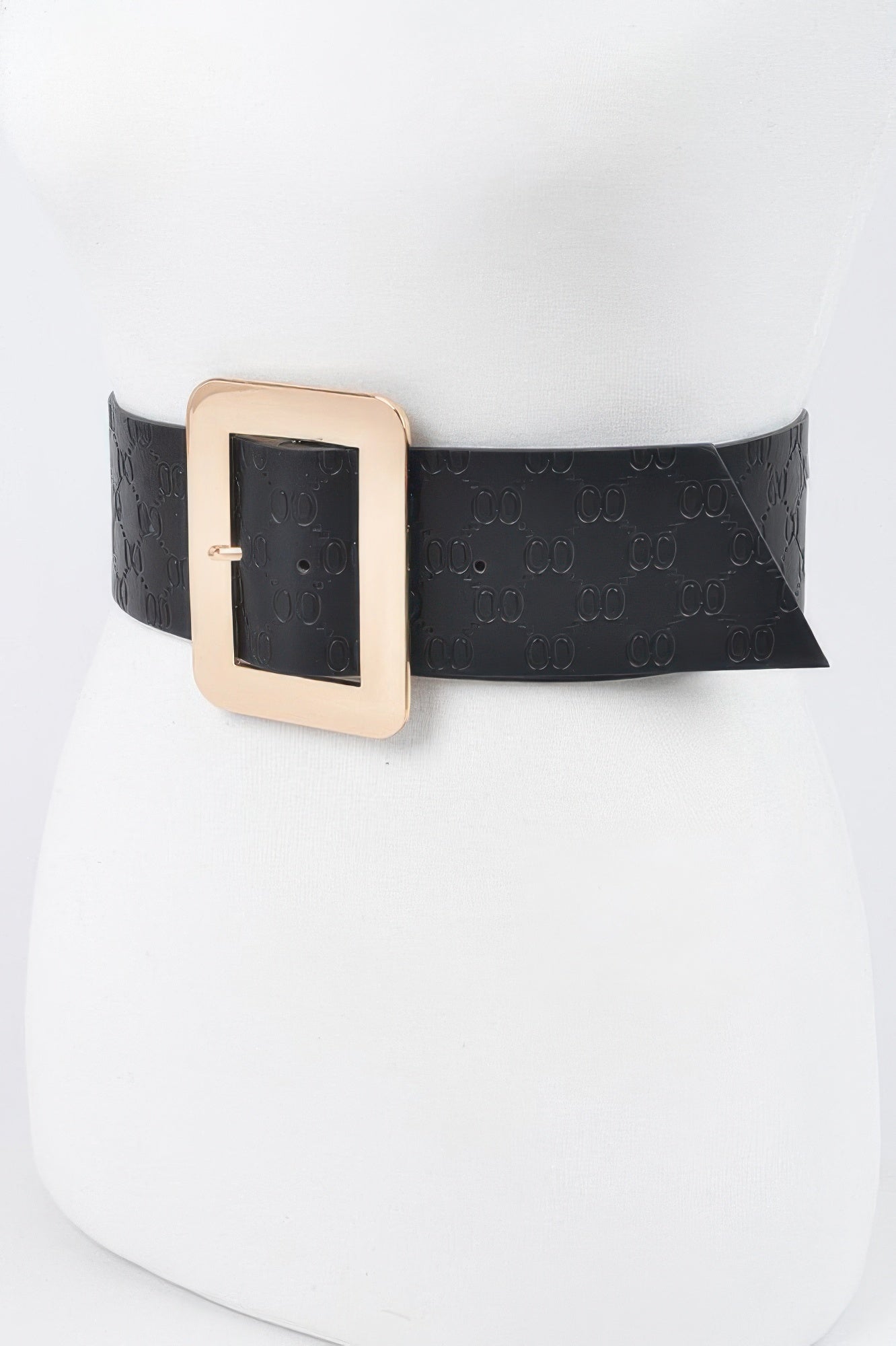 Big Metal Buckle Embossed Belt