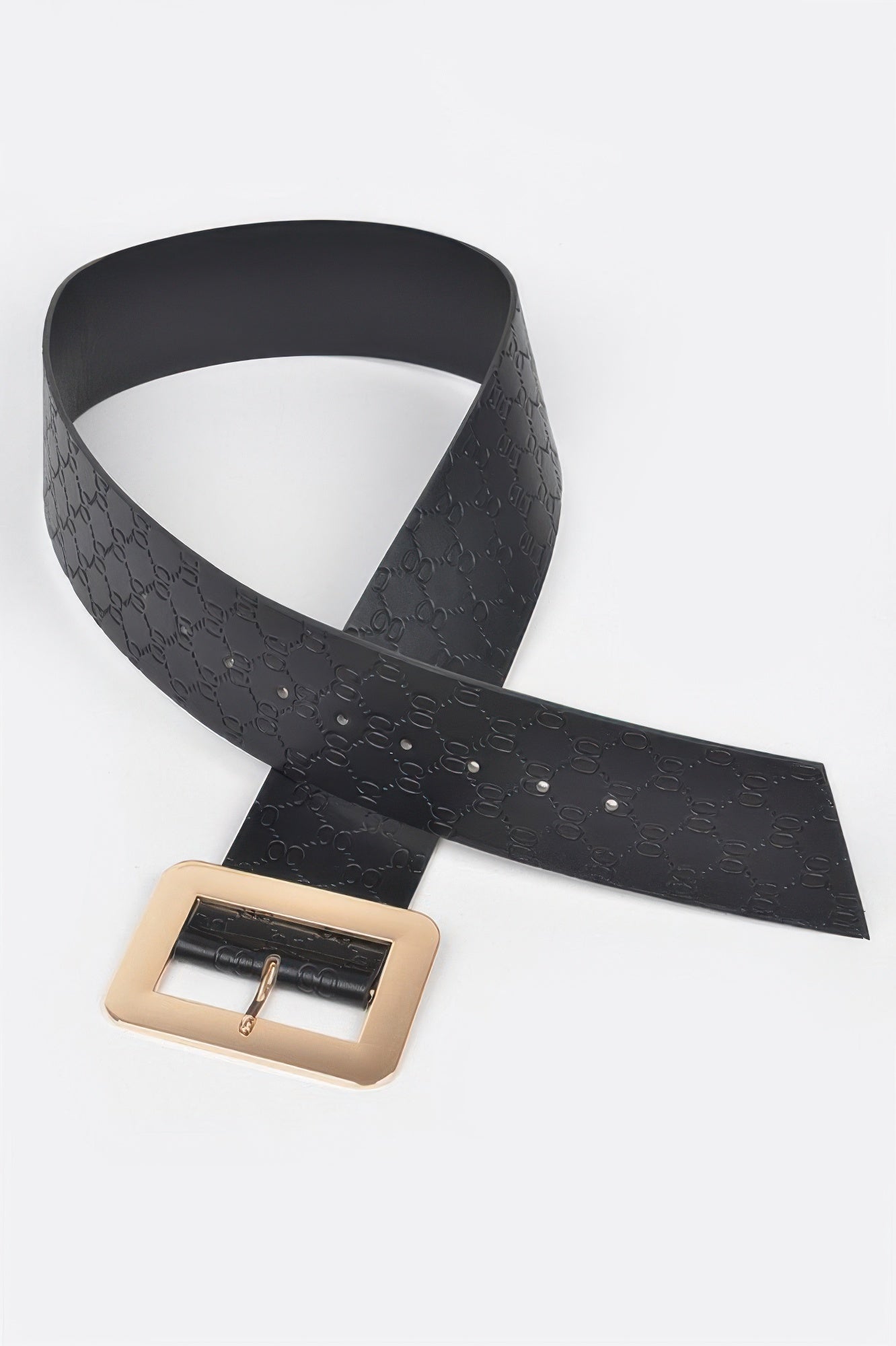 Big Metal Buckle Embossed Belt