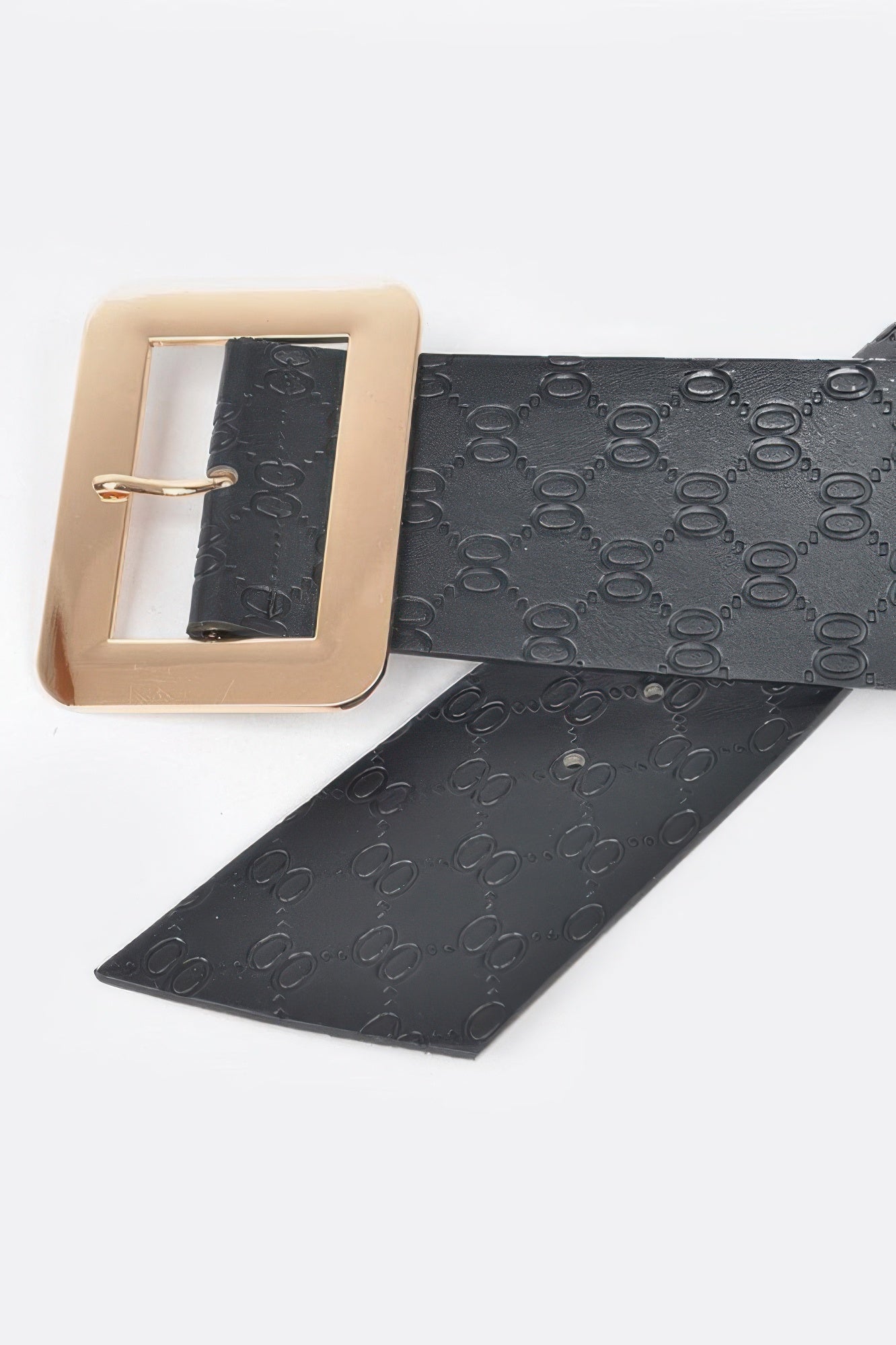 Big Metal Buckle Embossed Belt