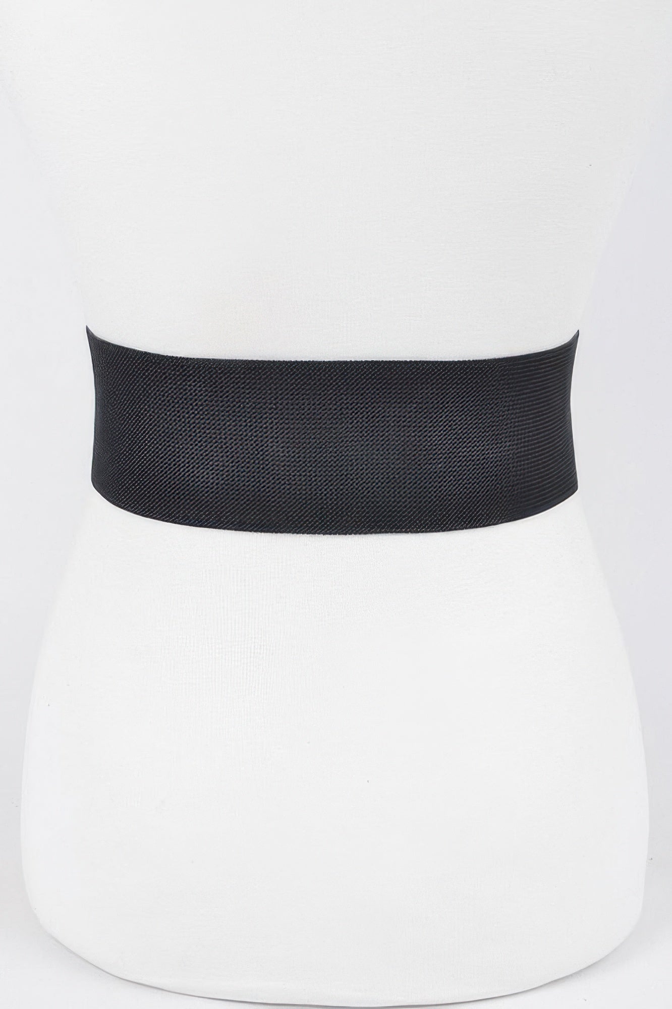 Big Rhinestone Buckle Embossed Elastic Belt