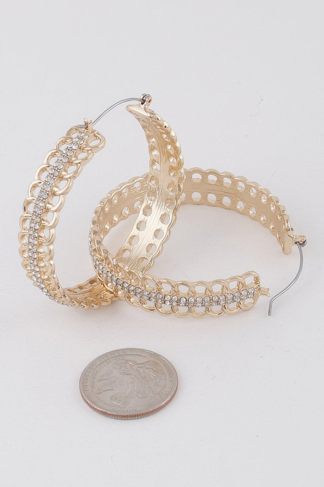 Jewel Chain Hoop Earrings