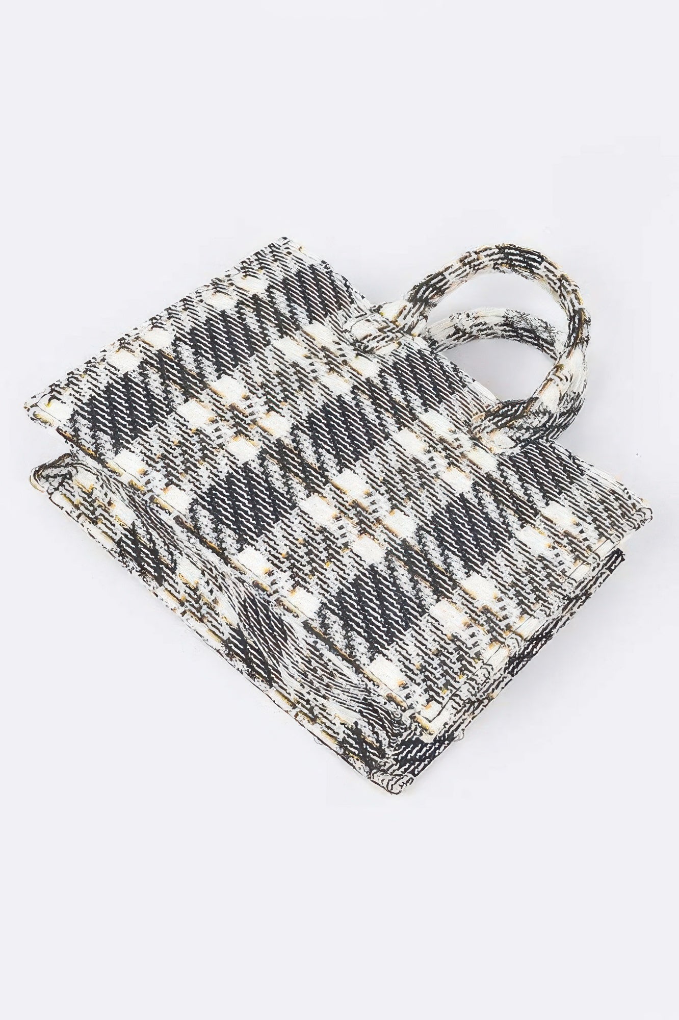 Tweed Plaid Medium Tote Bag