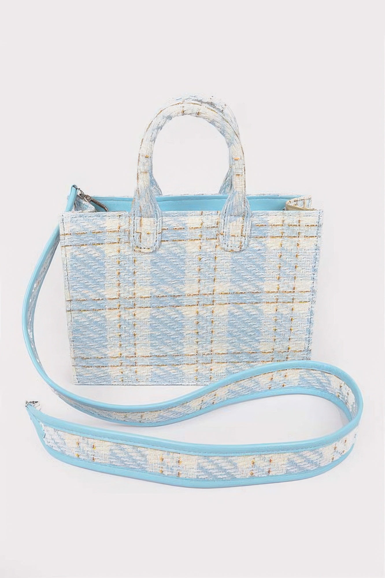 Tweed Plaid Medium Tote Bag