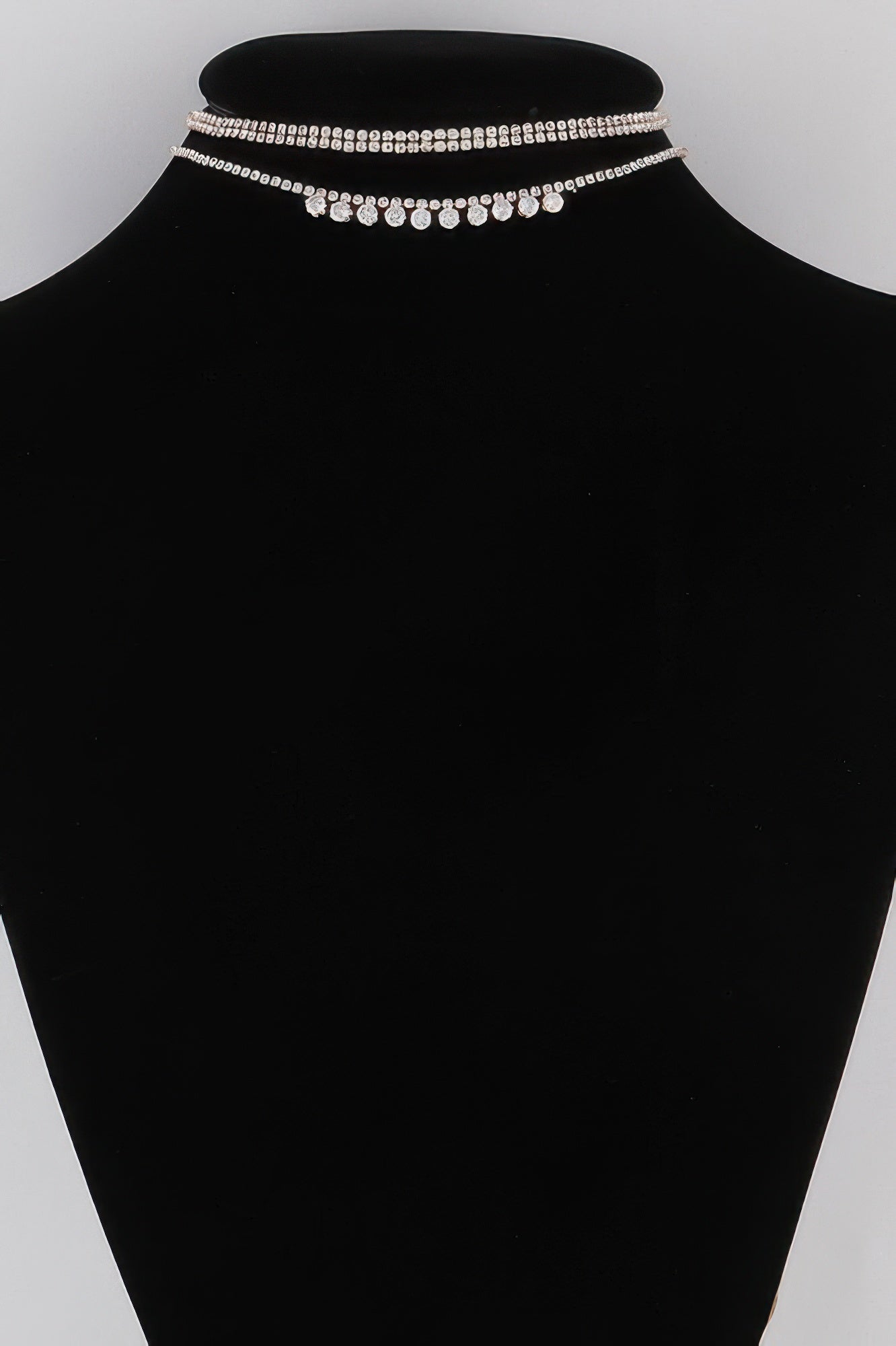 Triple Rhinestone Choker Necklace