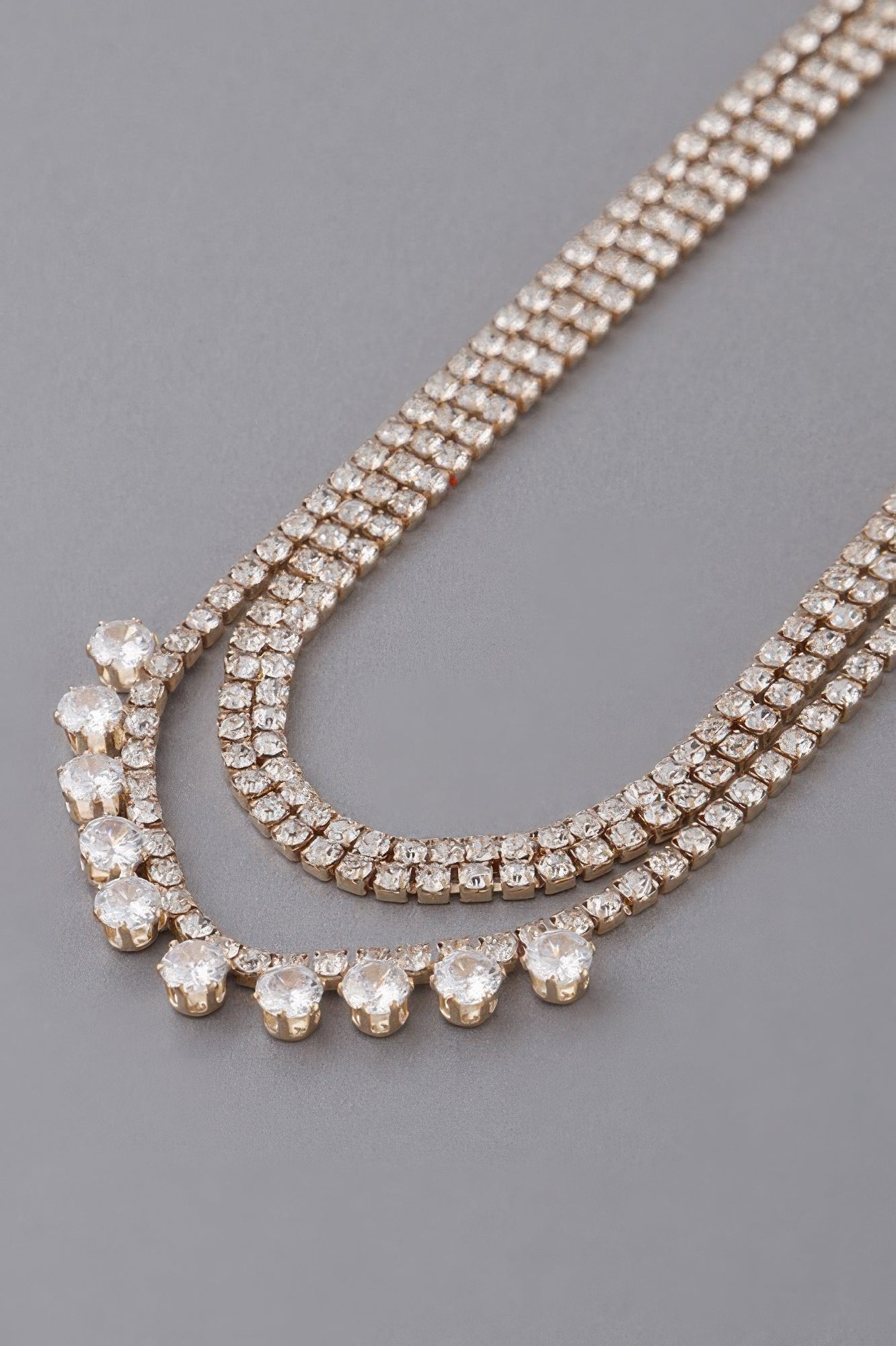 Triple Rhinestone Choker Necklace