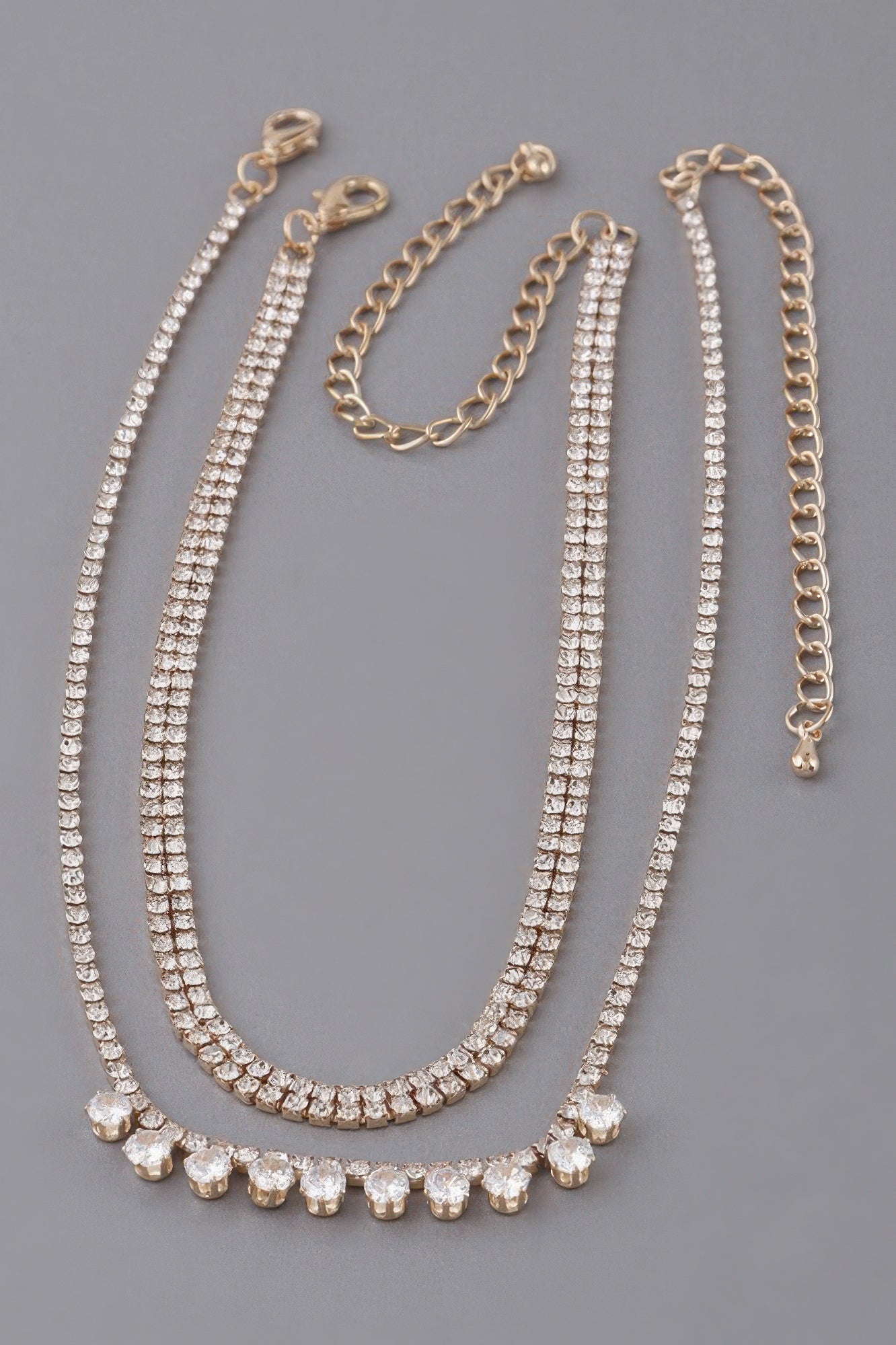 Triple Rhinestone Choker Necklace
