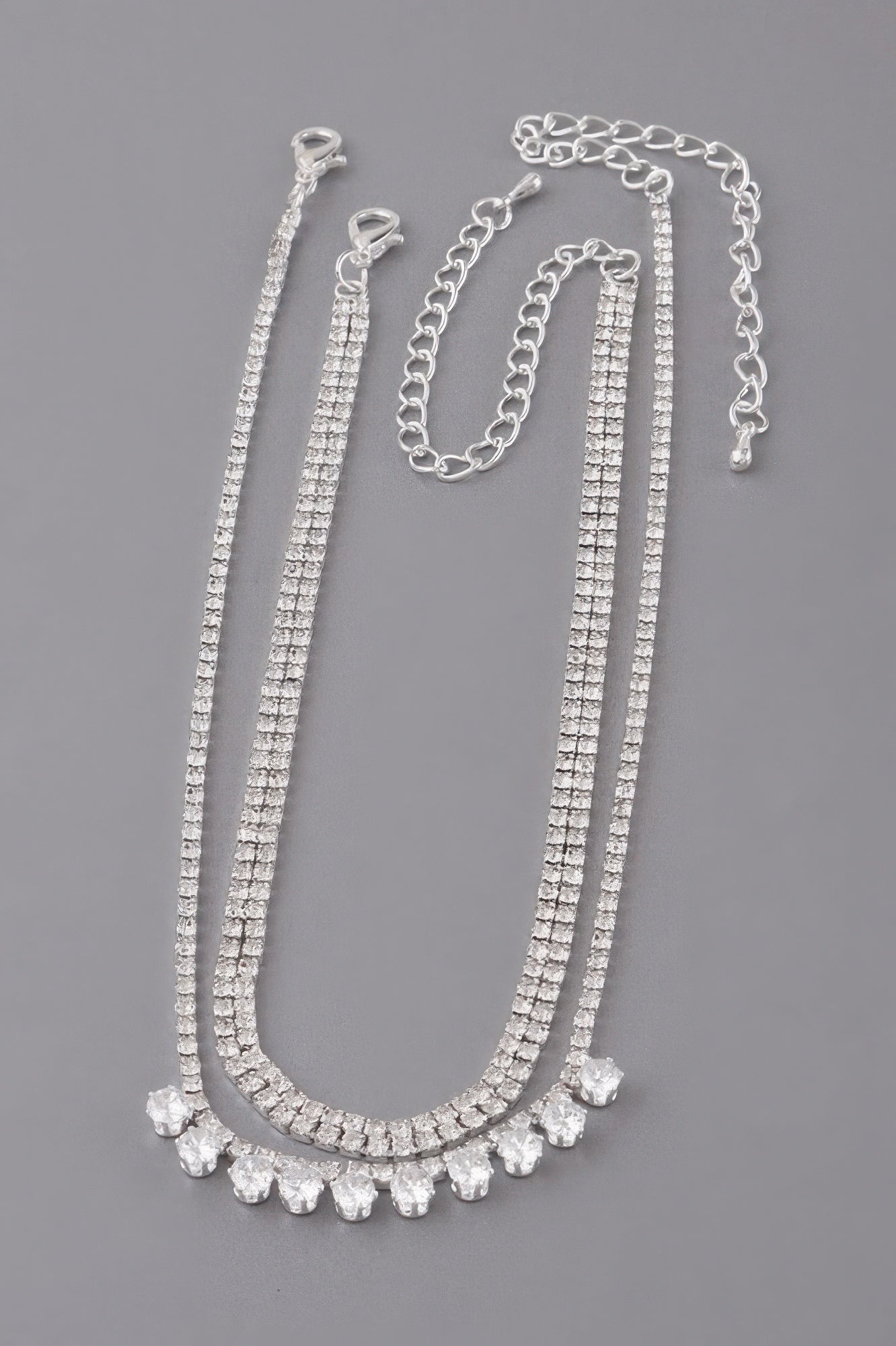 Triple Rhinestone Choker Necklace