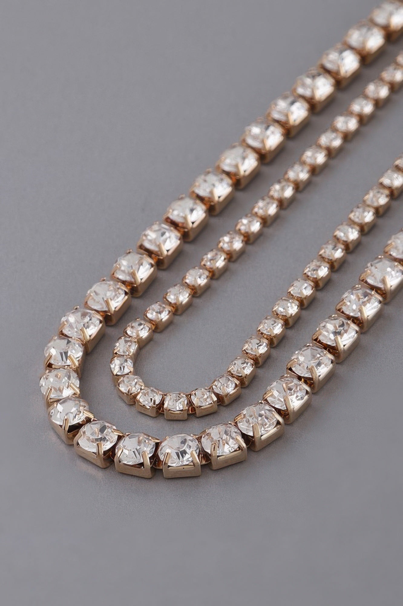 Double Rhinestone Choker Necklace