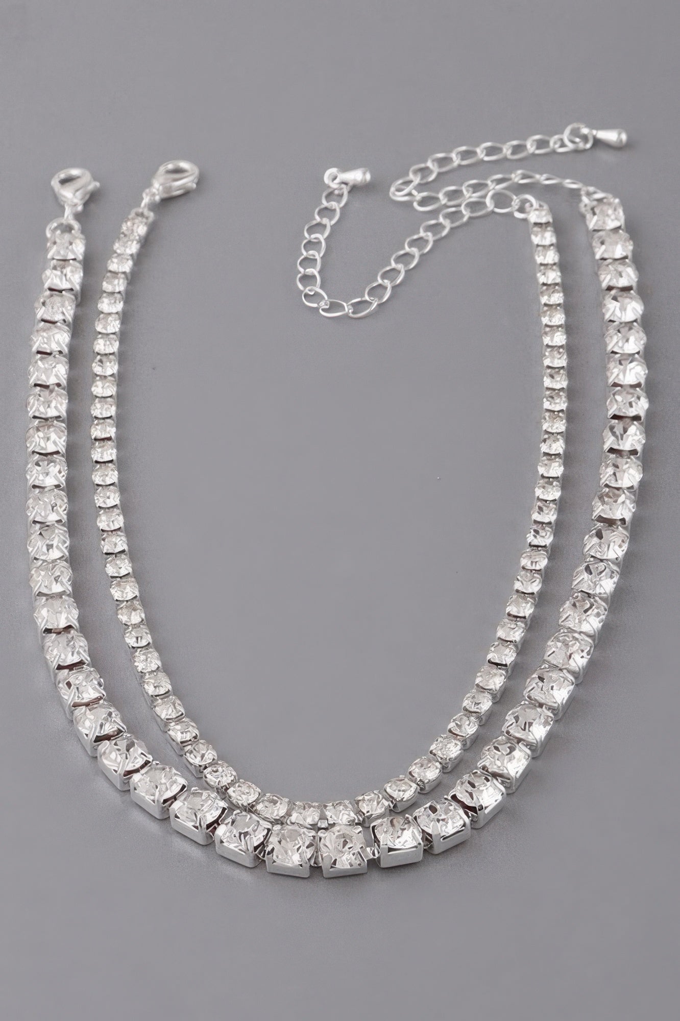 Double Rhinestone Choker Necklace