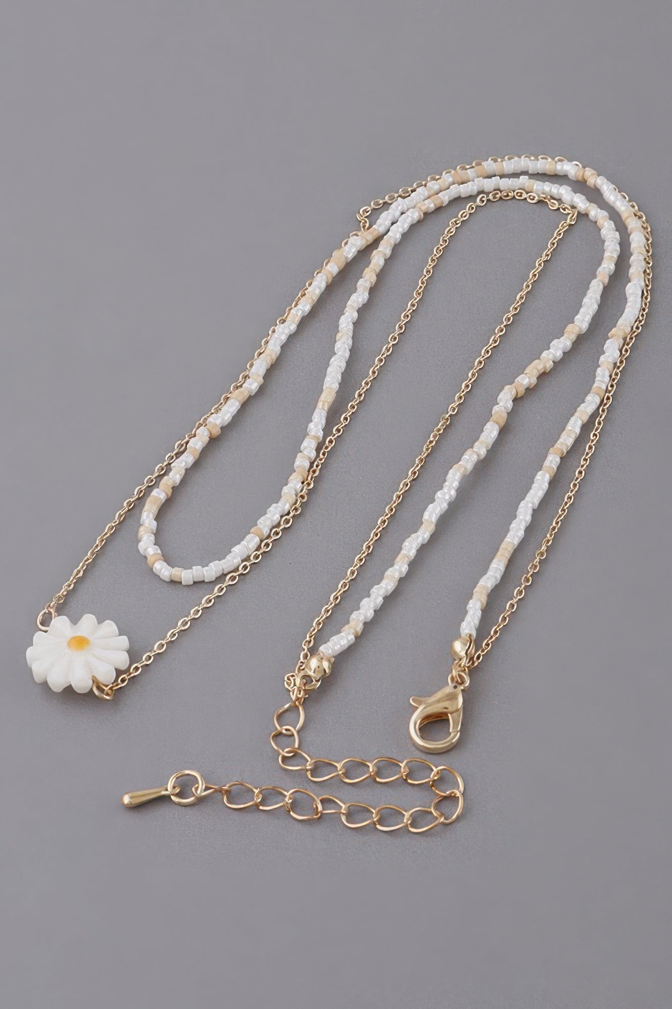 Double Beaded Flower Necklace