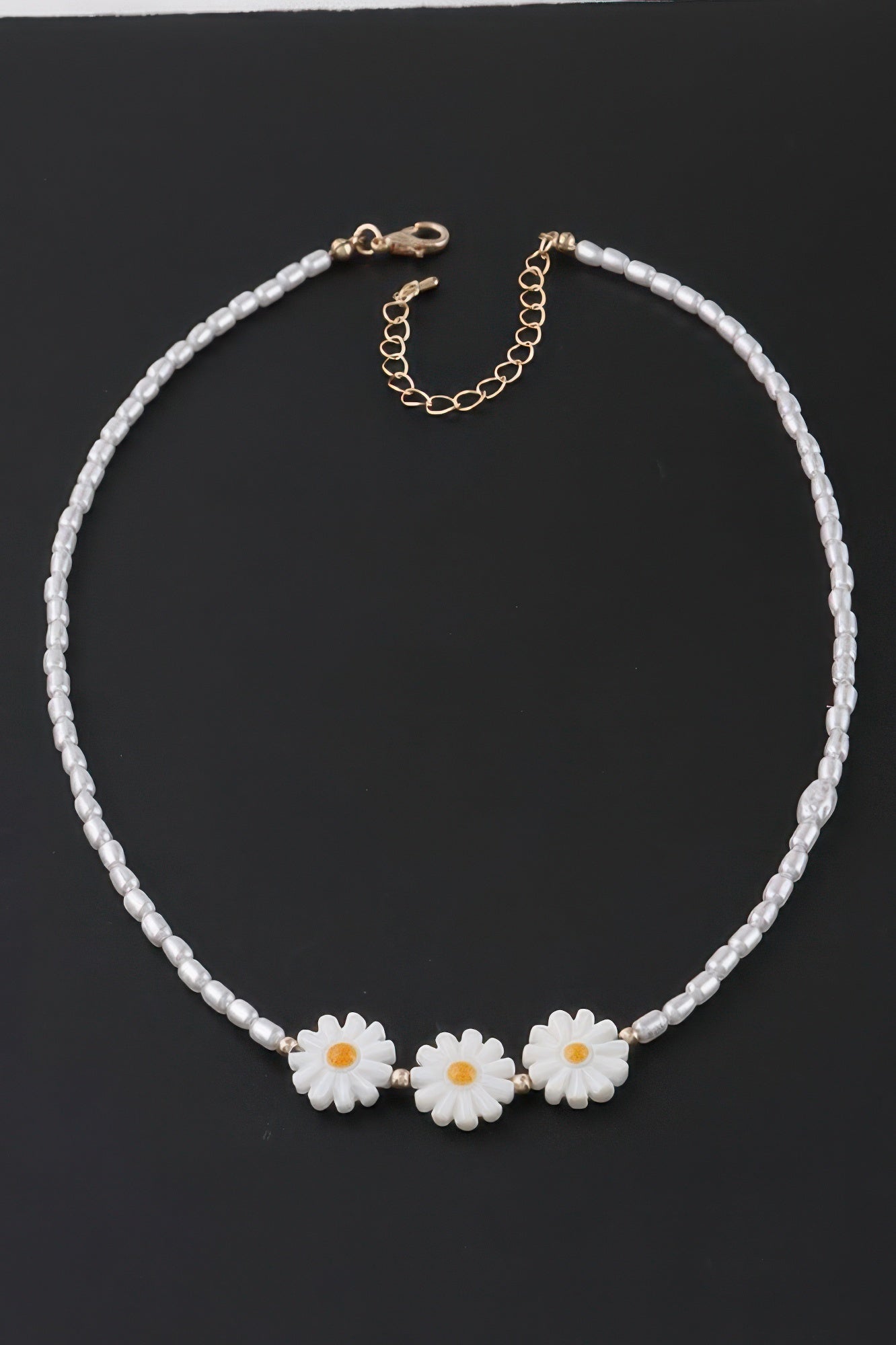 Beaded Flower Trio Necklace