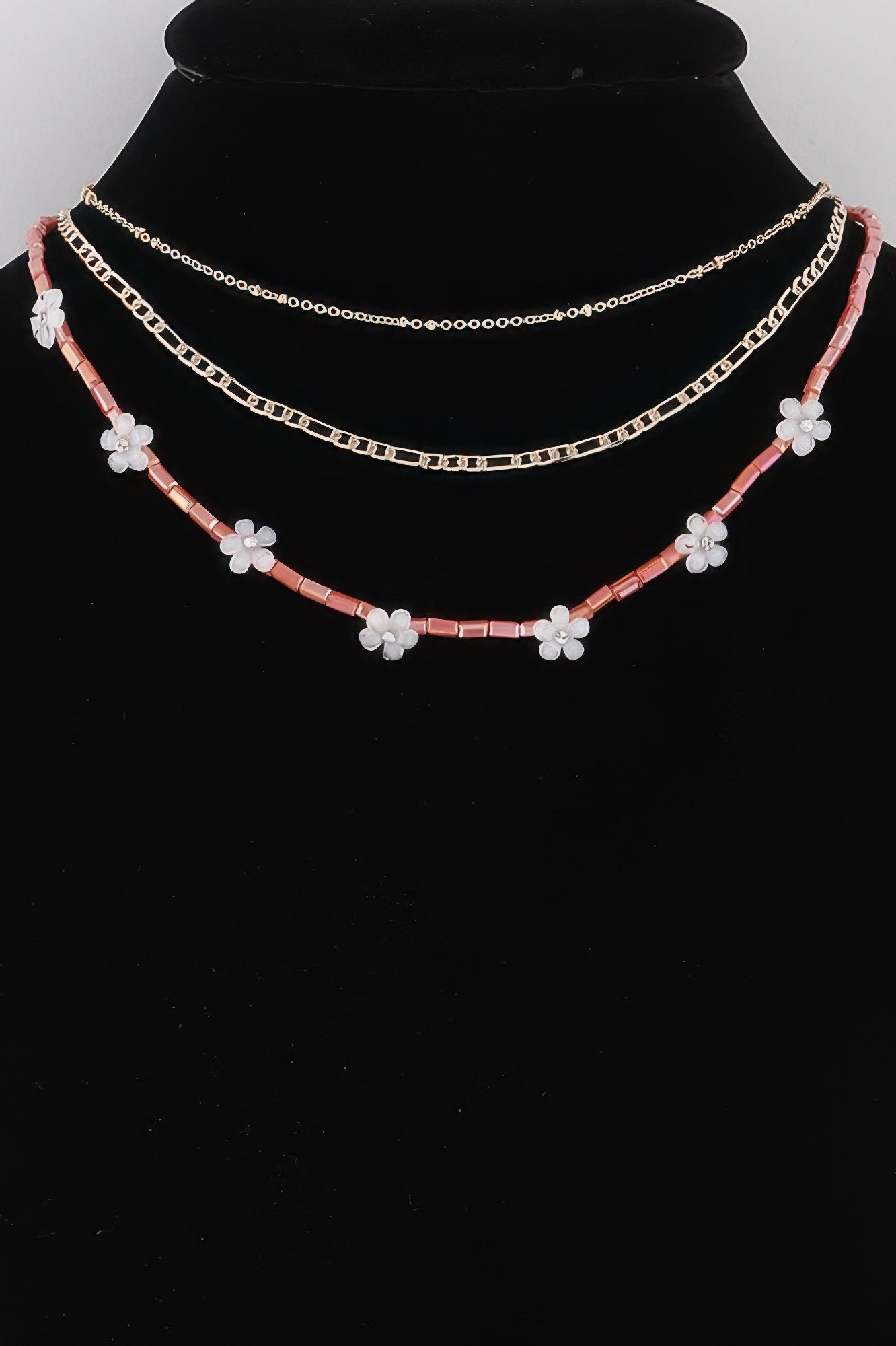 Multi Flower Charms Necklace