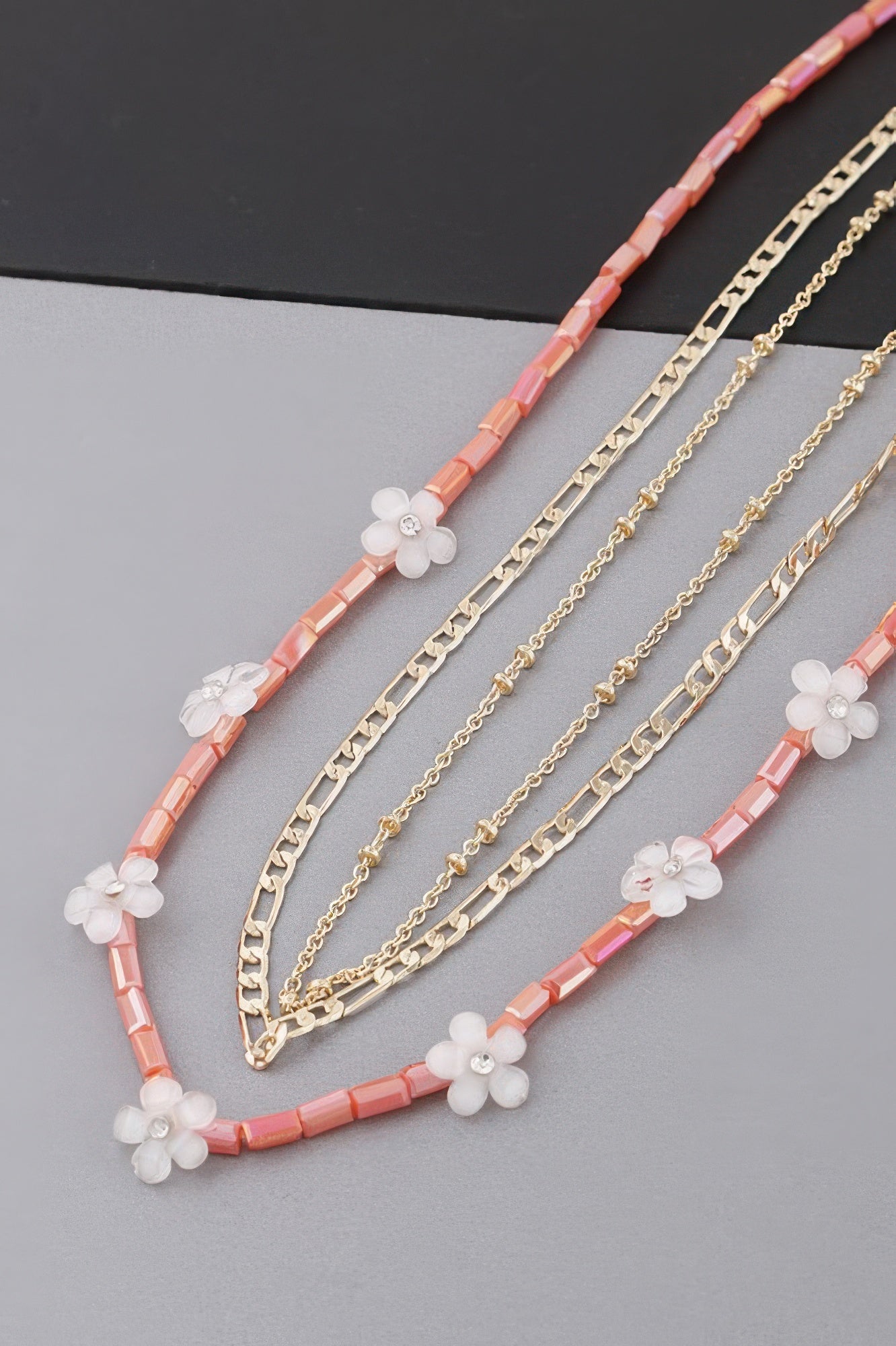 Multi Flower Charms Necklace