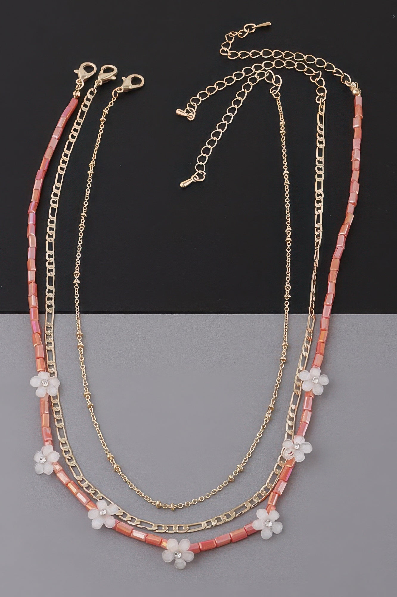 Multi Flower Charms Necklace