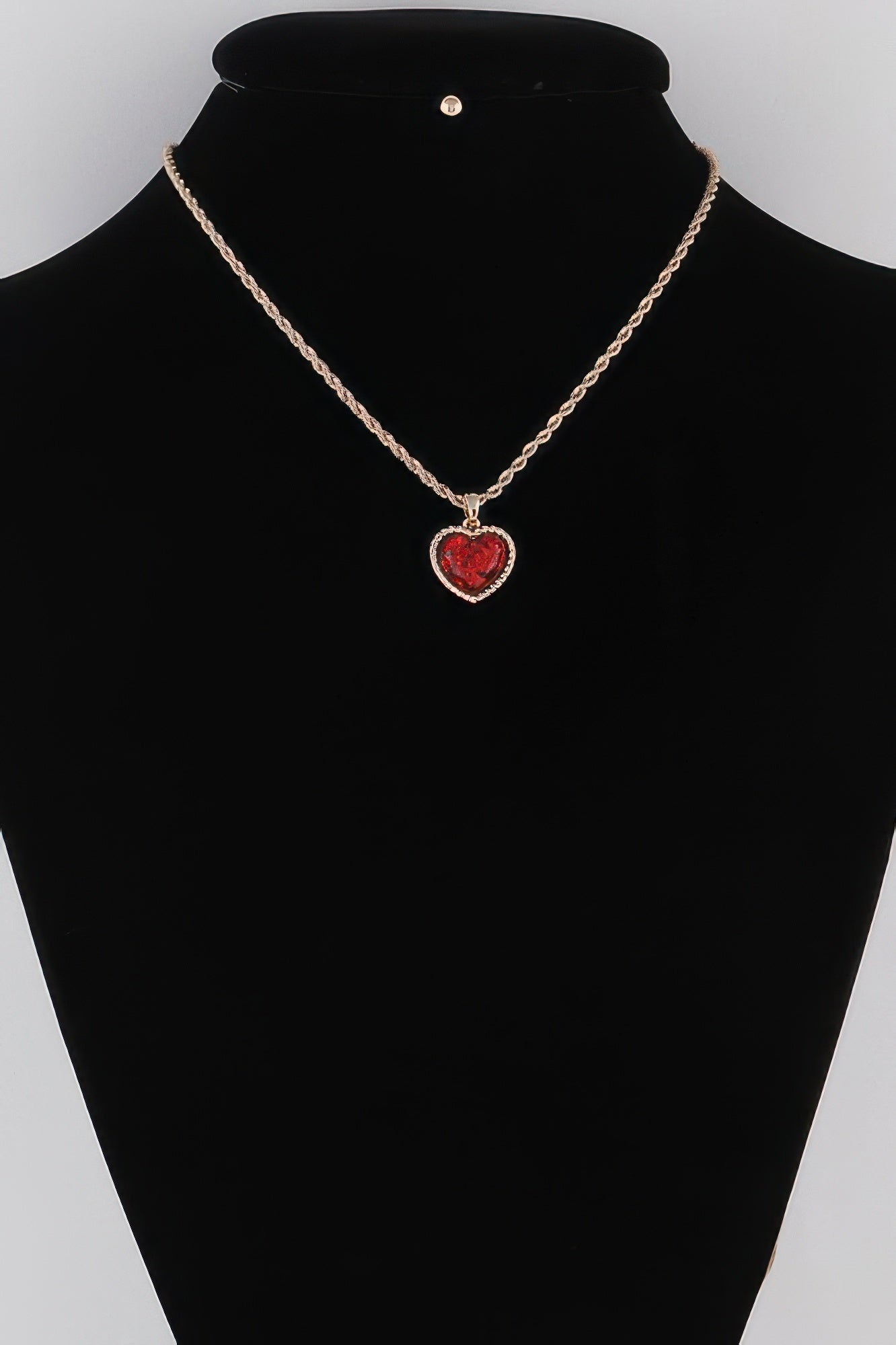 Glittered Heart Chain Necklace Set
