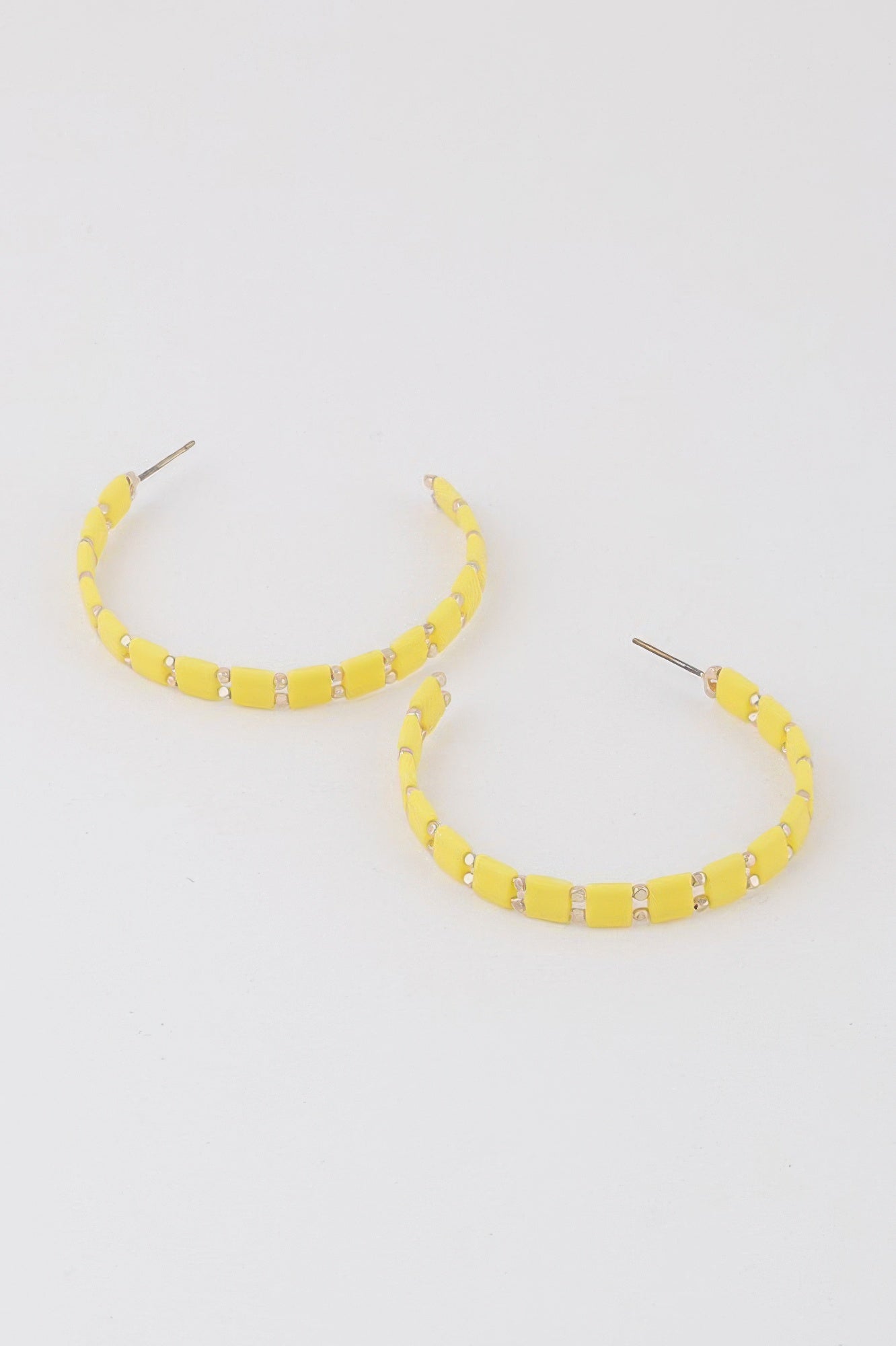 Square Beaded Hoop Earrings