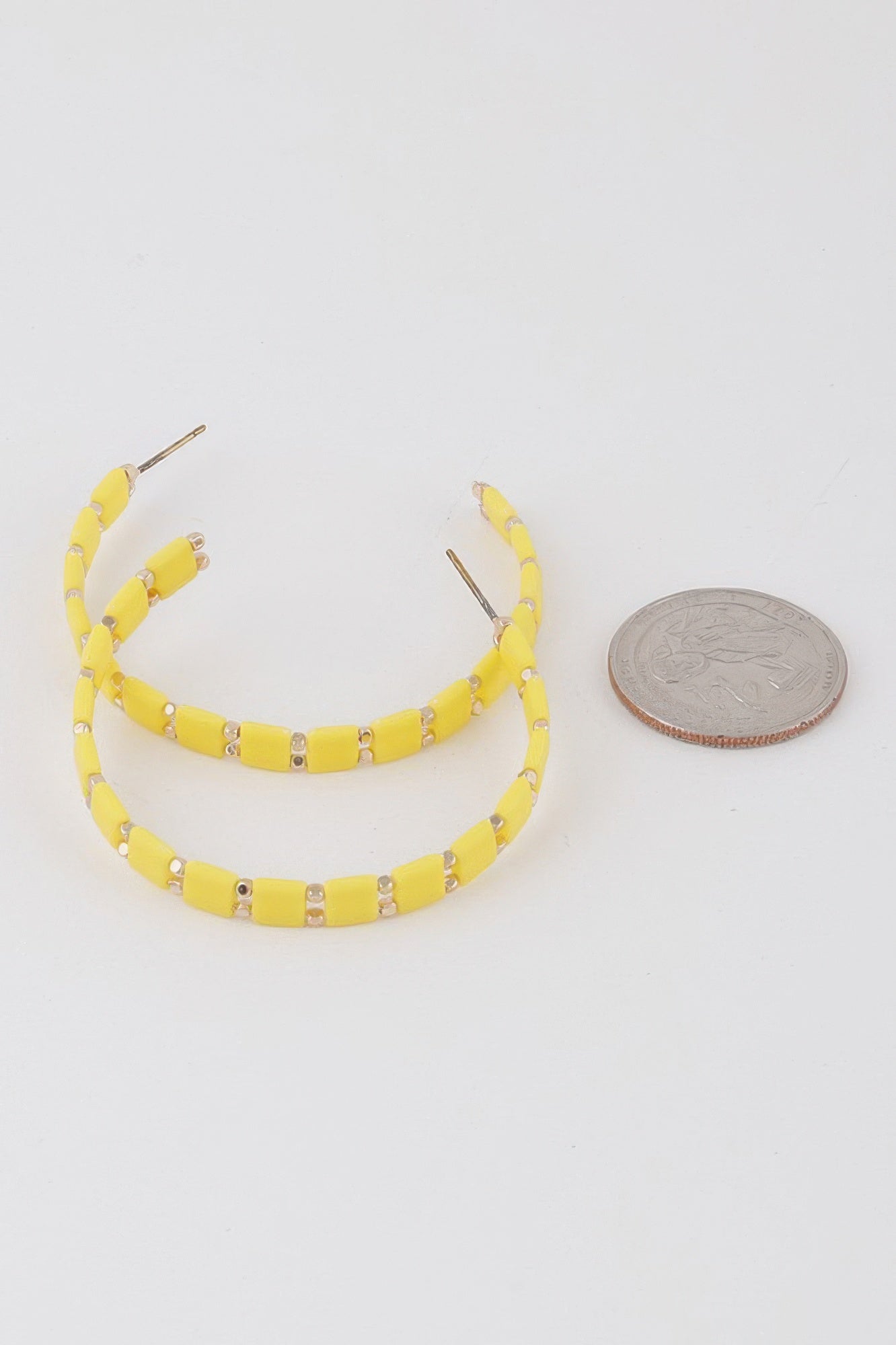Square Beaded Hoop Earrings