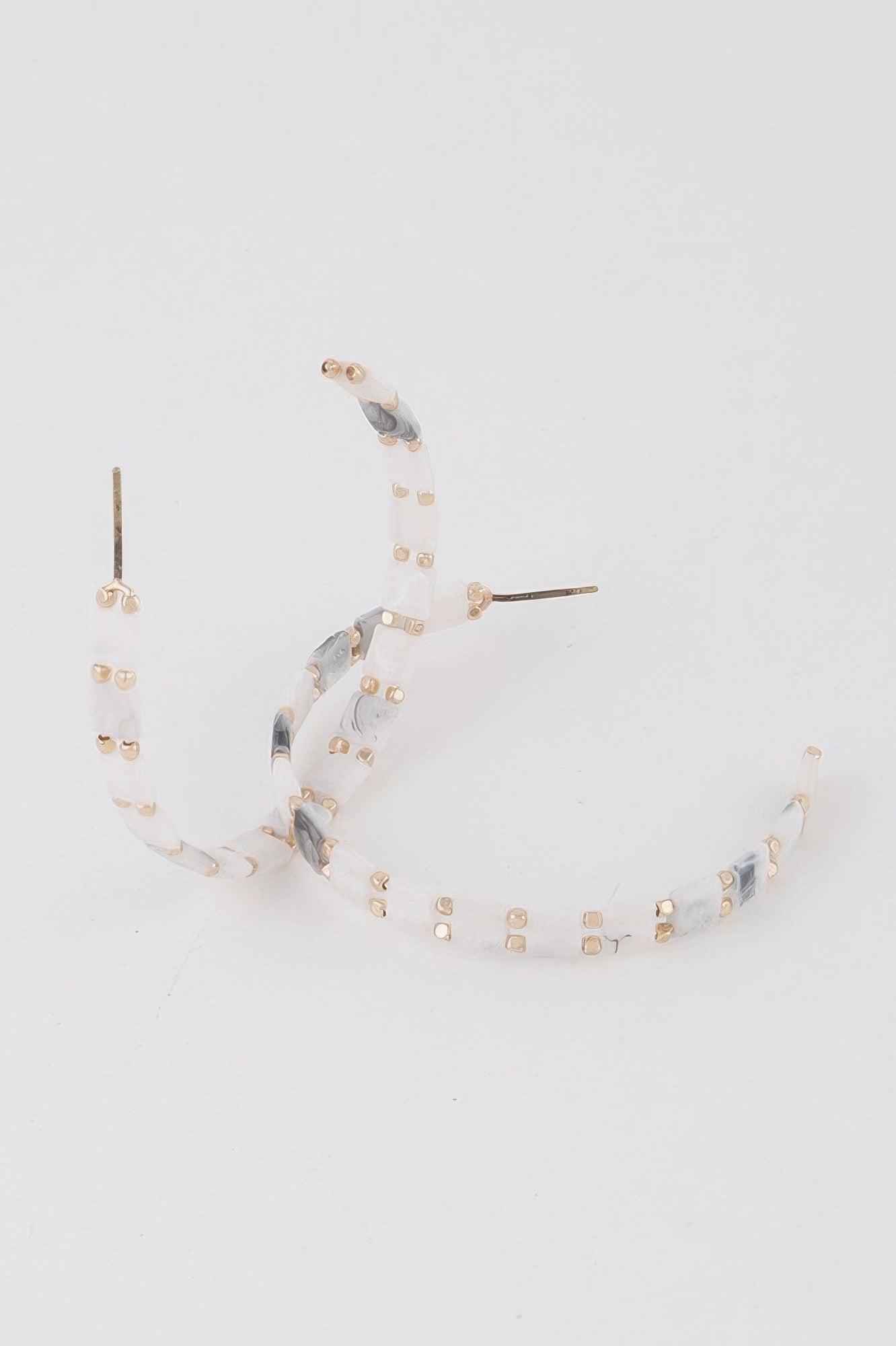 Square Beaded Hoop Earrings