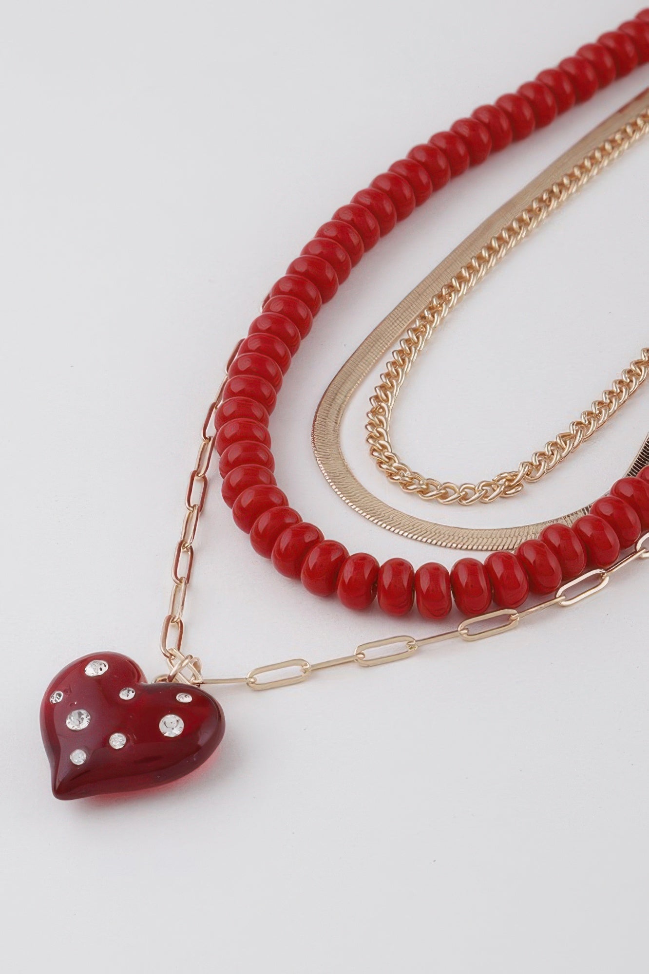 Multi Jeweled Heart Necklace