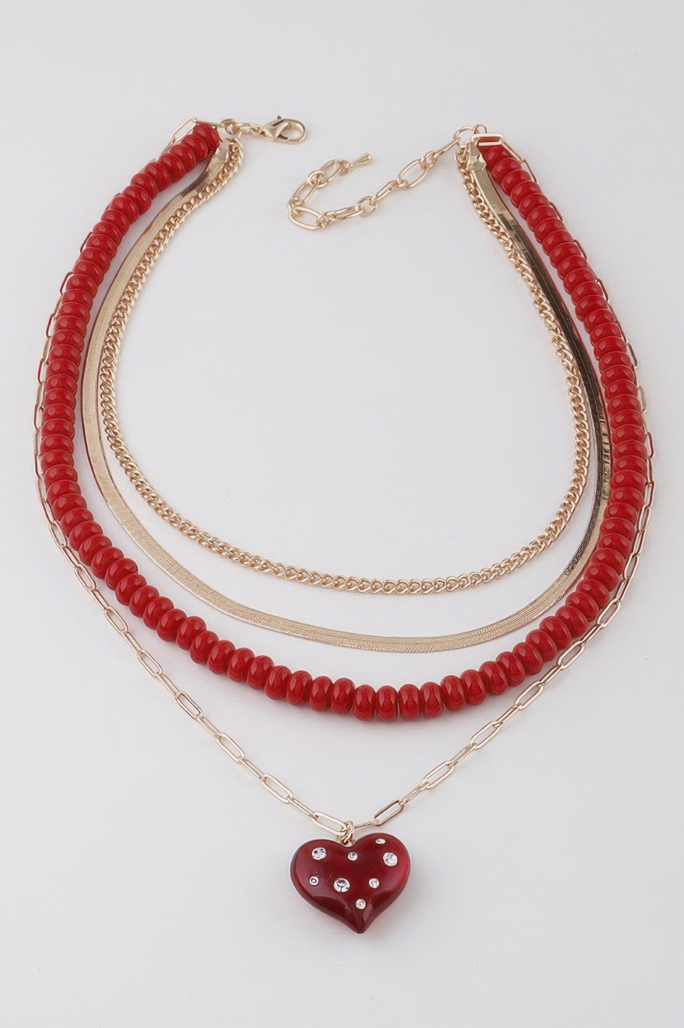 Multi Jeweled Heart Necklace