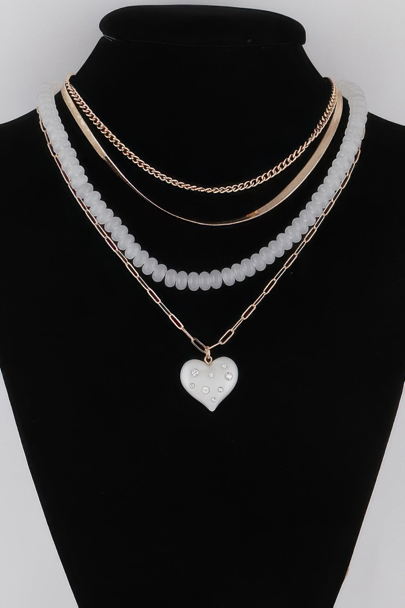 Multi Jeweled Heart Necklace