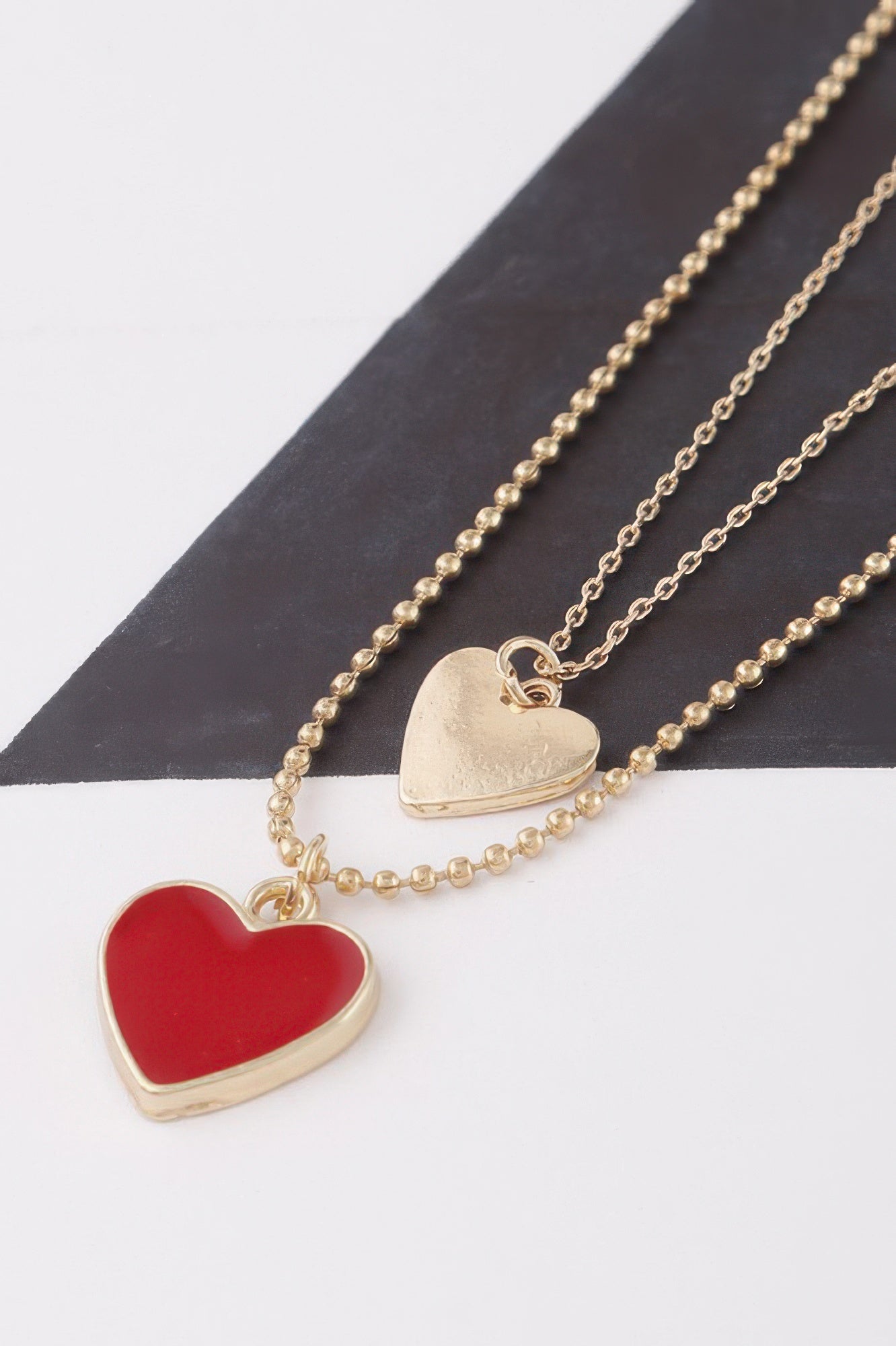 Twin Hearts Pendant Necklace