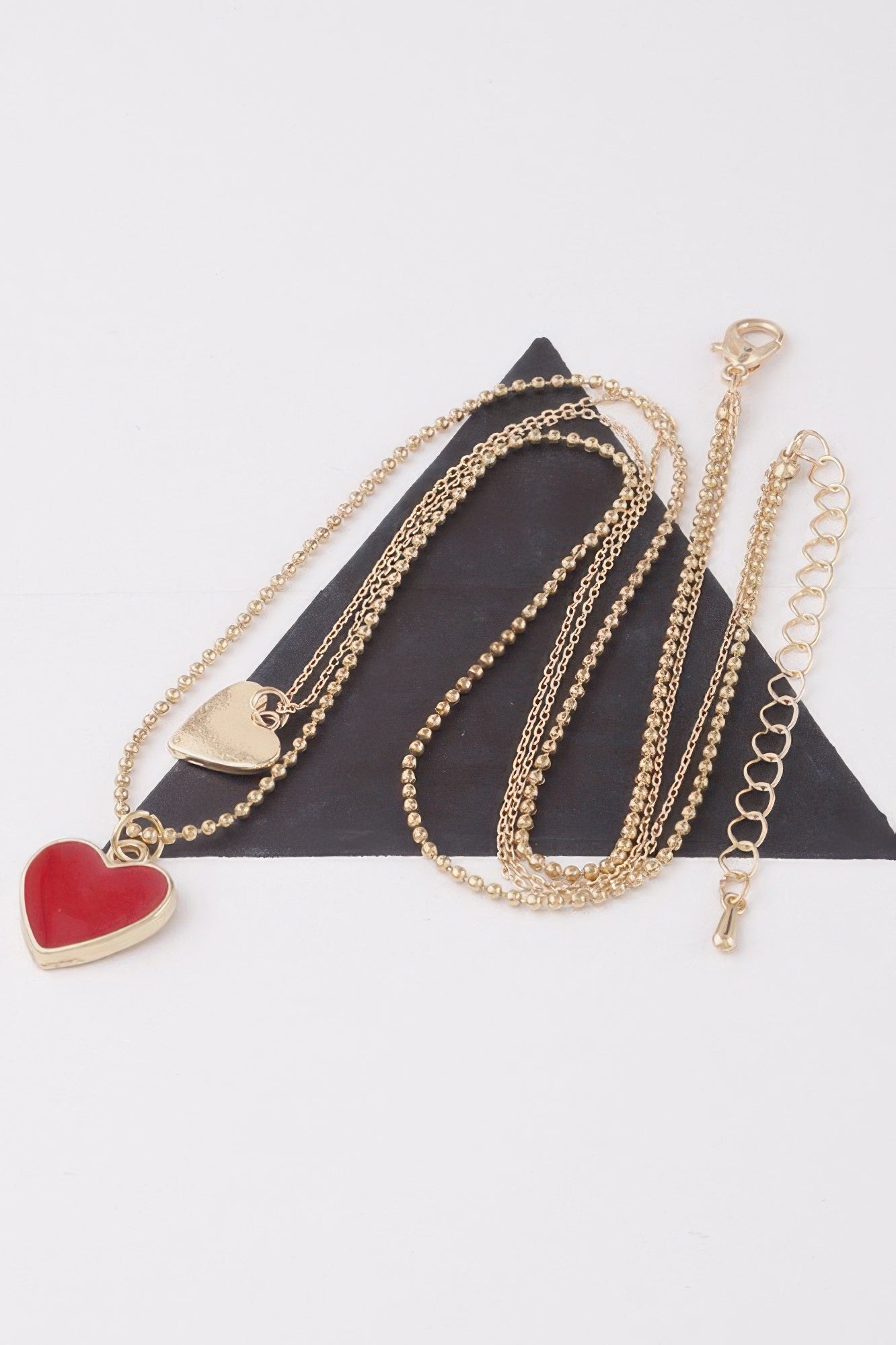 Twin Hearts Pendant Necklace