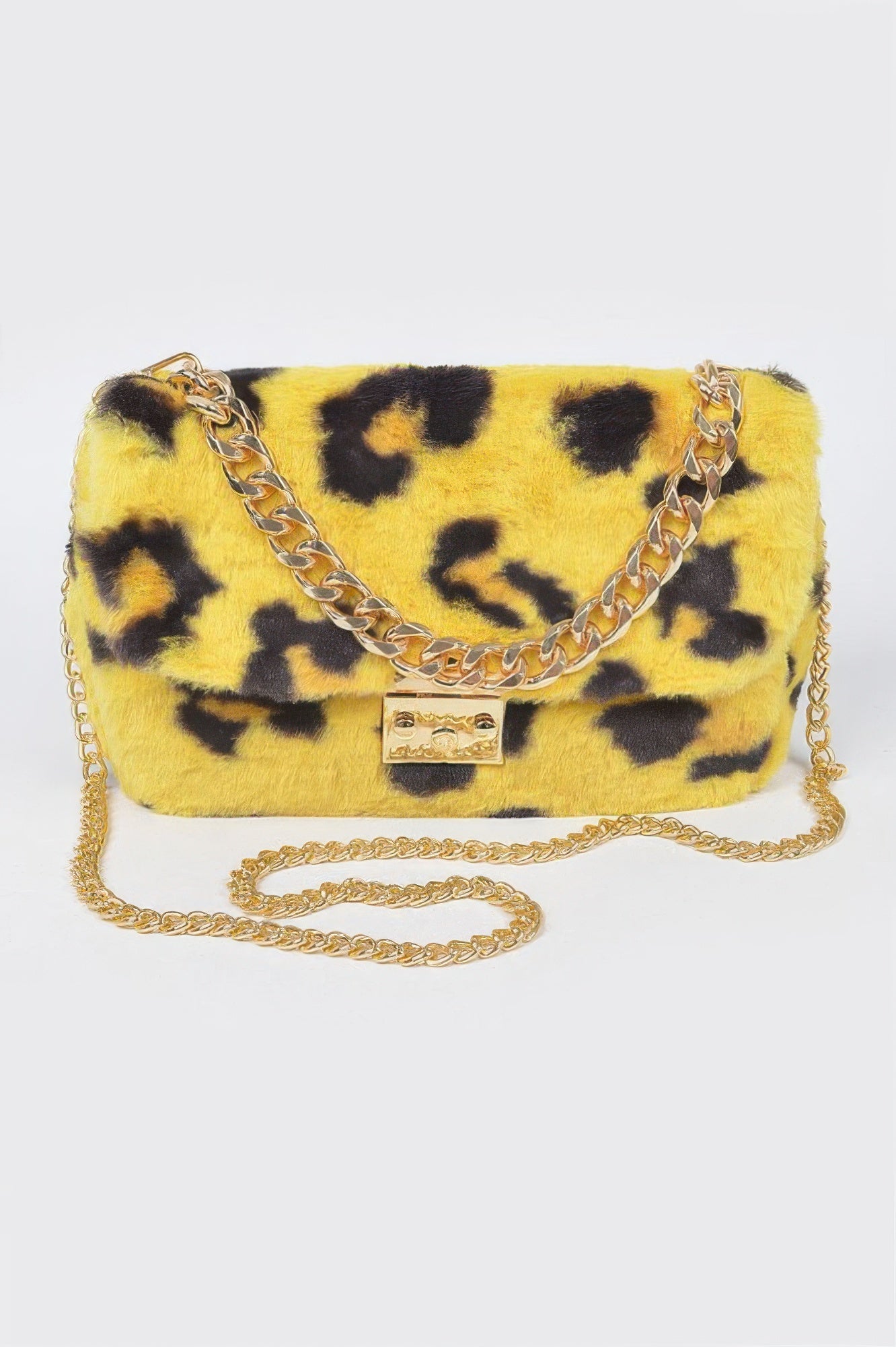 Faux Leo Fur Shoulder Bag