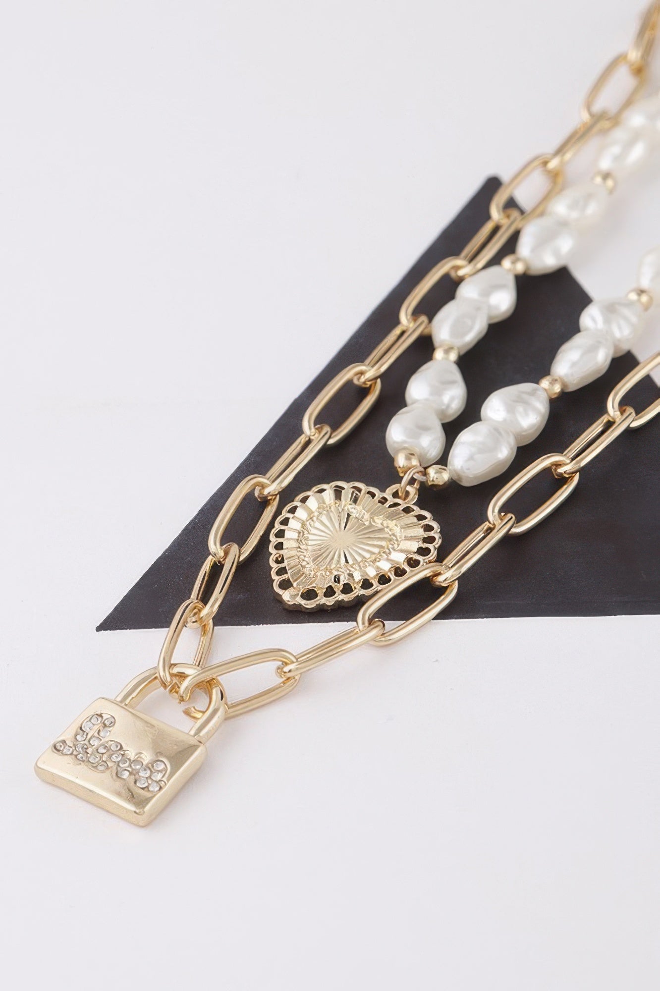 Heart N Lock Pendant Necklace