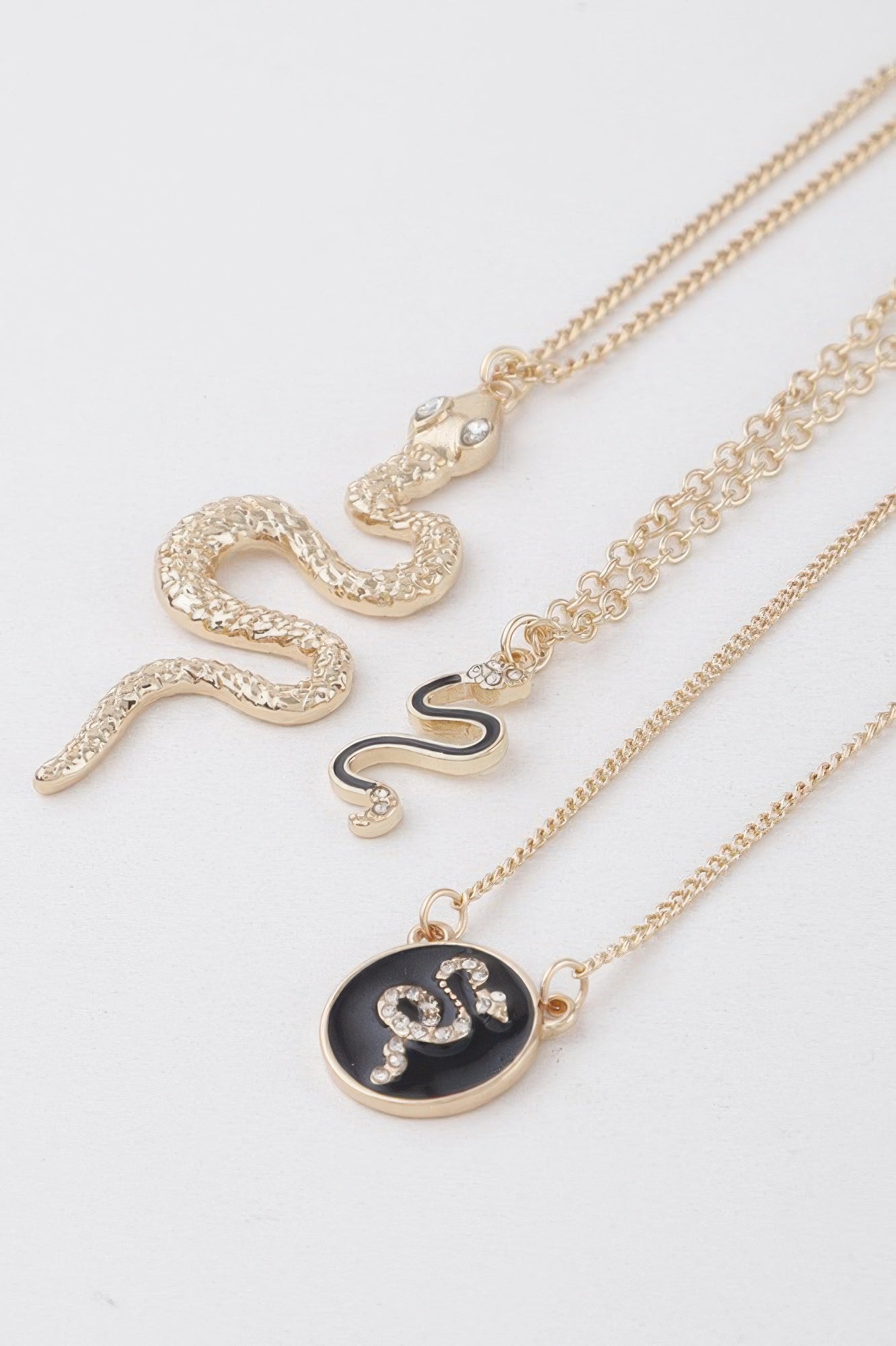 Triple Snake Pendant Necklace