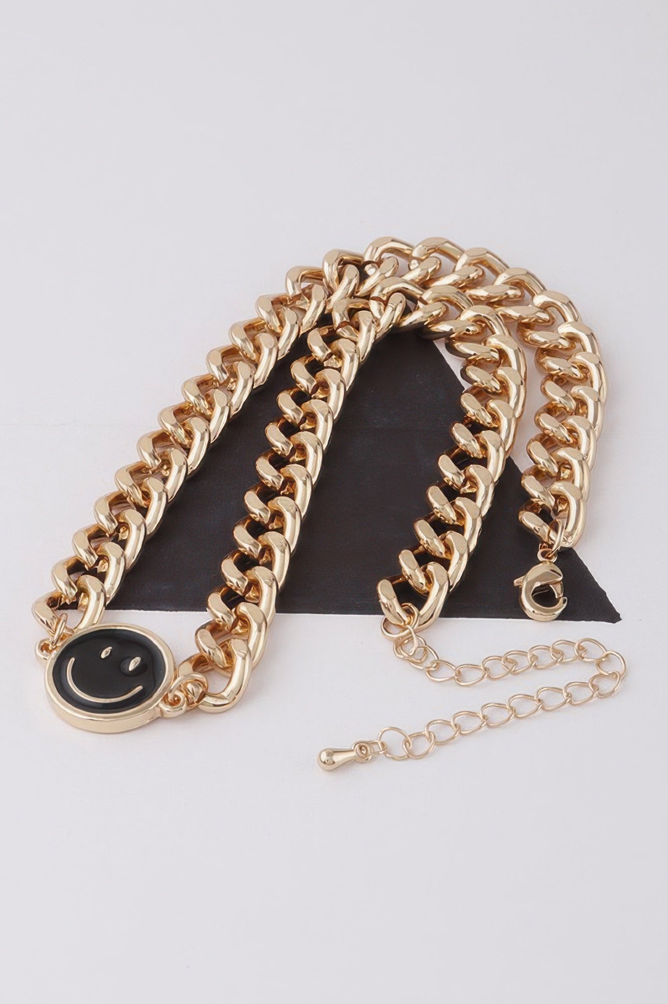 Smiley Face Curb Chain Necklace
