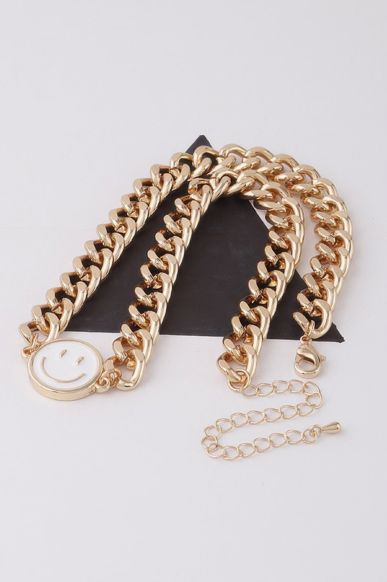 Smiley Face Curb Chain Necklace