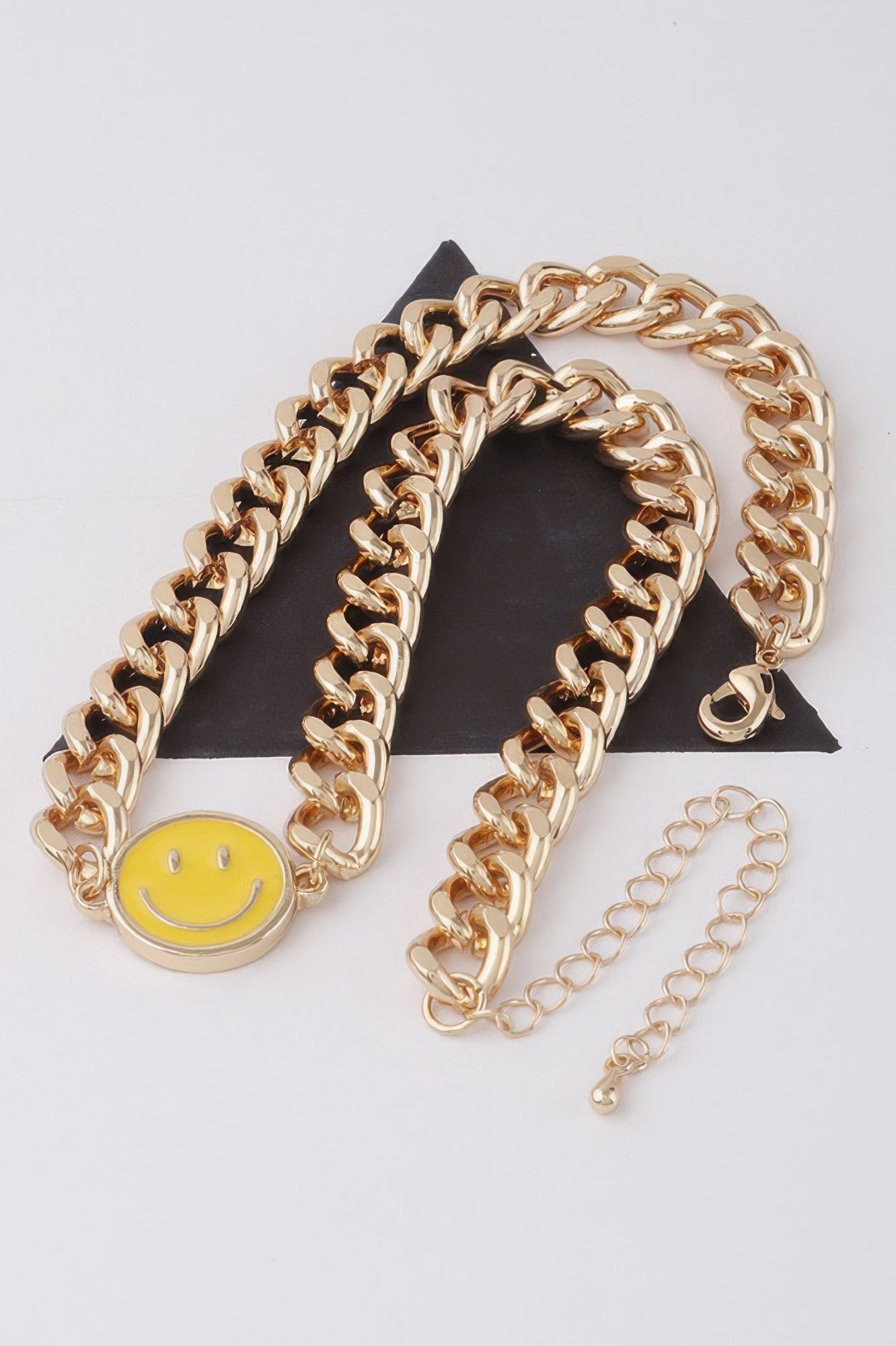 Smiley Face Curb Chain Necklace