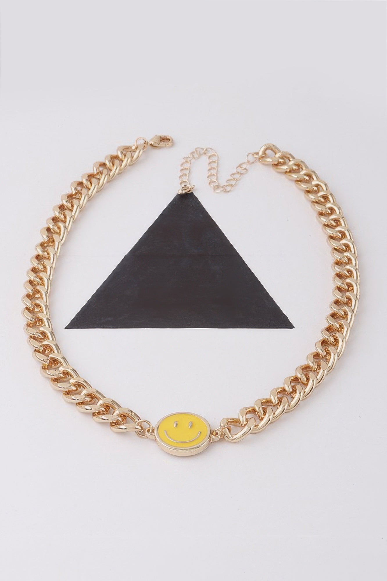 Smiley Face Curb Chain Necklace