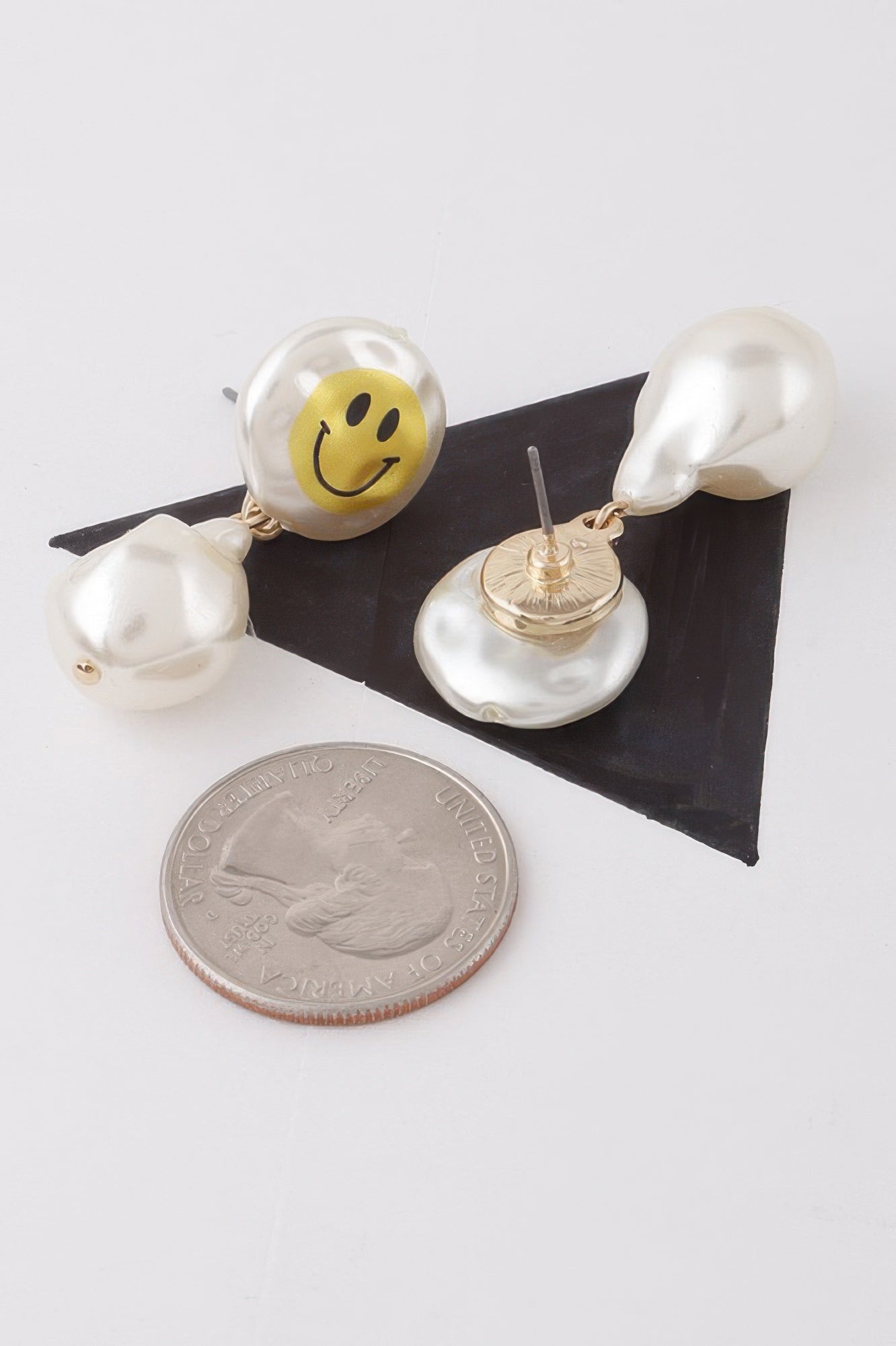Smiley Face Stone Drop Earrings