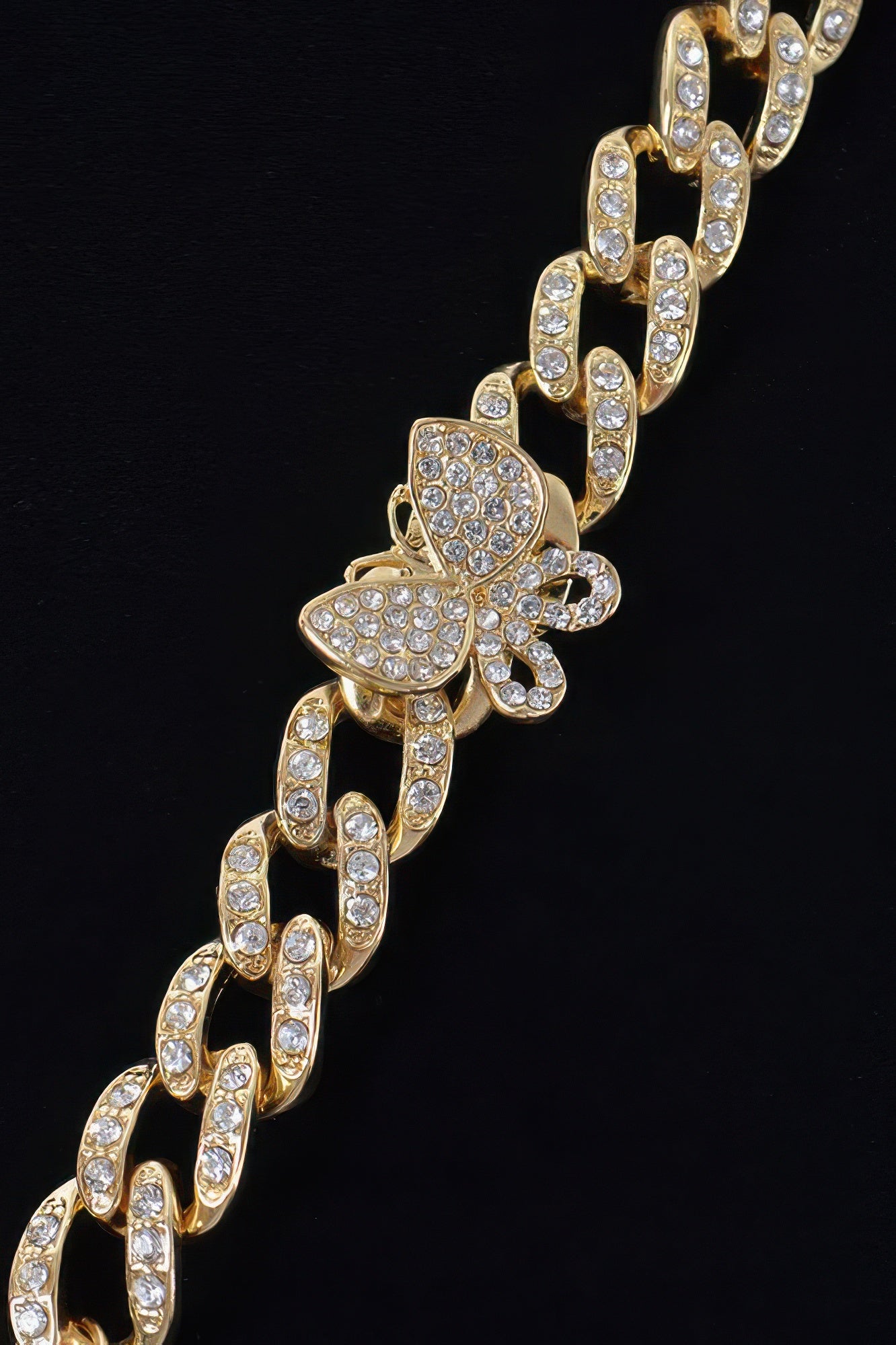 Rhinestone Butterfly Chain Bracelet