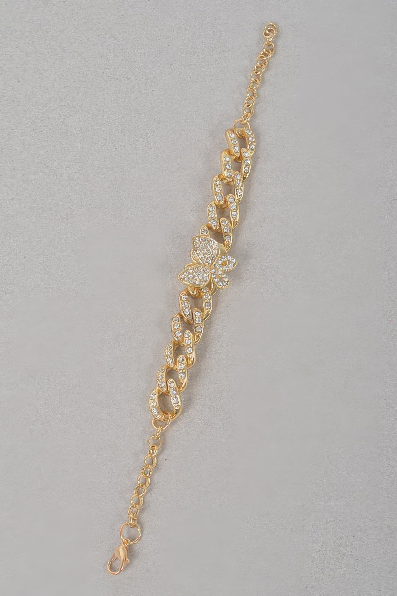 Rhinestone Butterfly Chain Bracelet